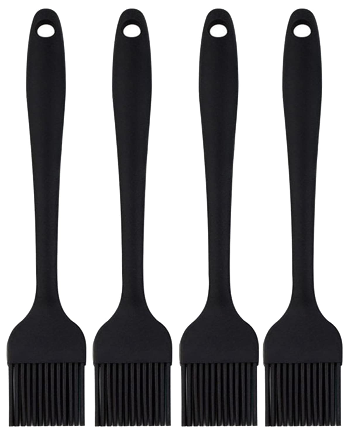 **Heat-Resistant Silicone Pastry Brush Set - 4-Piece Black Food Grade Basting Brushes for BBQ, Grilling, Baking & Cooking - Perfect for Spreading Marinade, Sauce, Oil, Egg & More - Ideal for Kitchen, Outdoor BBQ & Baking**