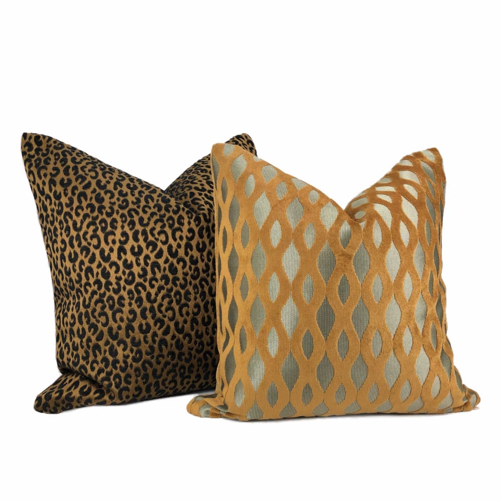 Thandi Coppery Brown Leopard Spot Pillow Cover - Soft Decorative Throw Pillow Case for Couch, Bedroom & Living Room - 18x18 Inches - Home Decor Accent