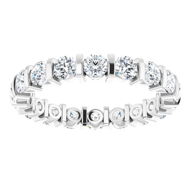 1.80 Carat Round Diamond Eternity Wedding Band - 14K White Gold Classic Stackable Ring for Anniversary, Engagement & Bridal Jewelry Gifts