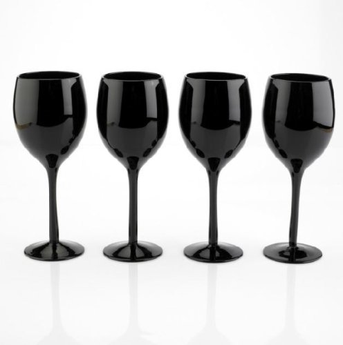 Premium Black Wine Glasses Set of 4 - Elegant Stemware for Red & White Wine - Perfect for Dinner Parties, Weddings & Home Entertaining