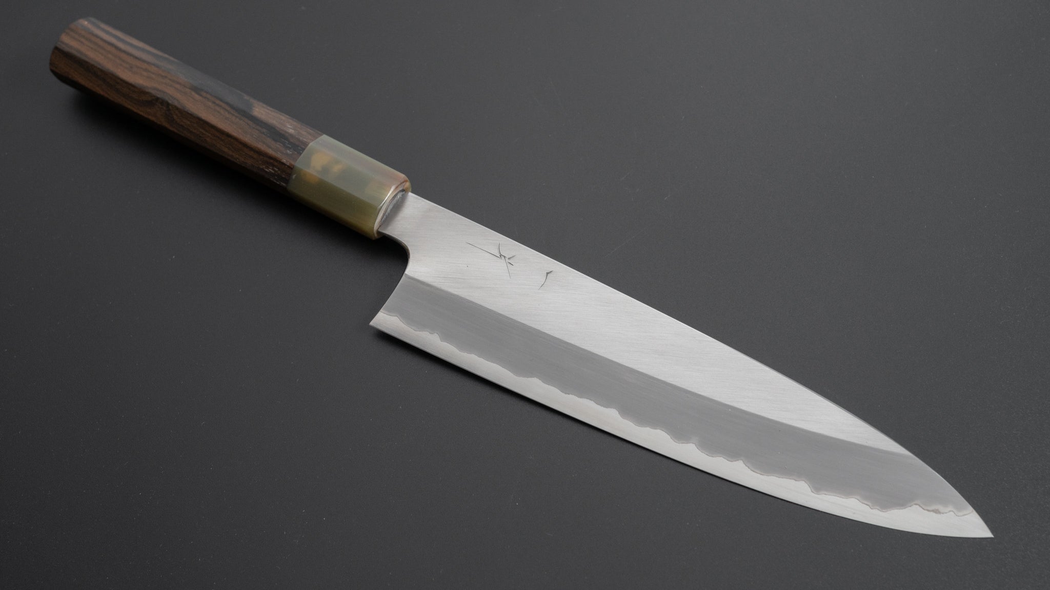 Hitohira Togashi White #1 Stainless Clad Migaki Gyuto 210mm Japanese Chef Knife with Ziricote Wood Handle - Perfect for Sushi, Meat Cutting & Professional Kitchen Use