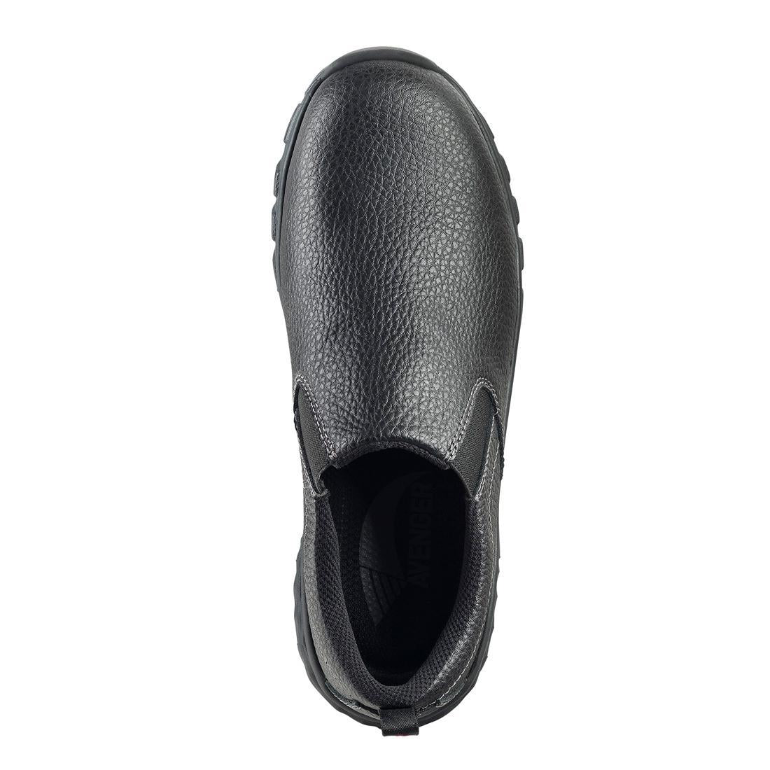 SD10 Alloy Toe Slip-On Work Shoes for Men - Lightweight Safety Shoes with Steel Toe Cap, Non-Slip Rubber Sole - Ideal for Construction, Warehouse & Industrial Work (Black)