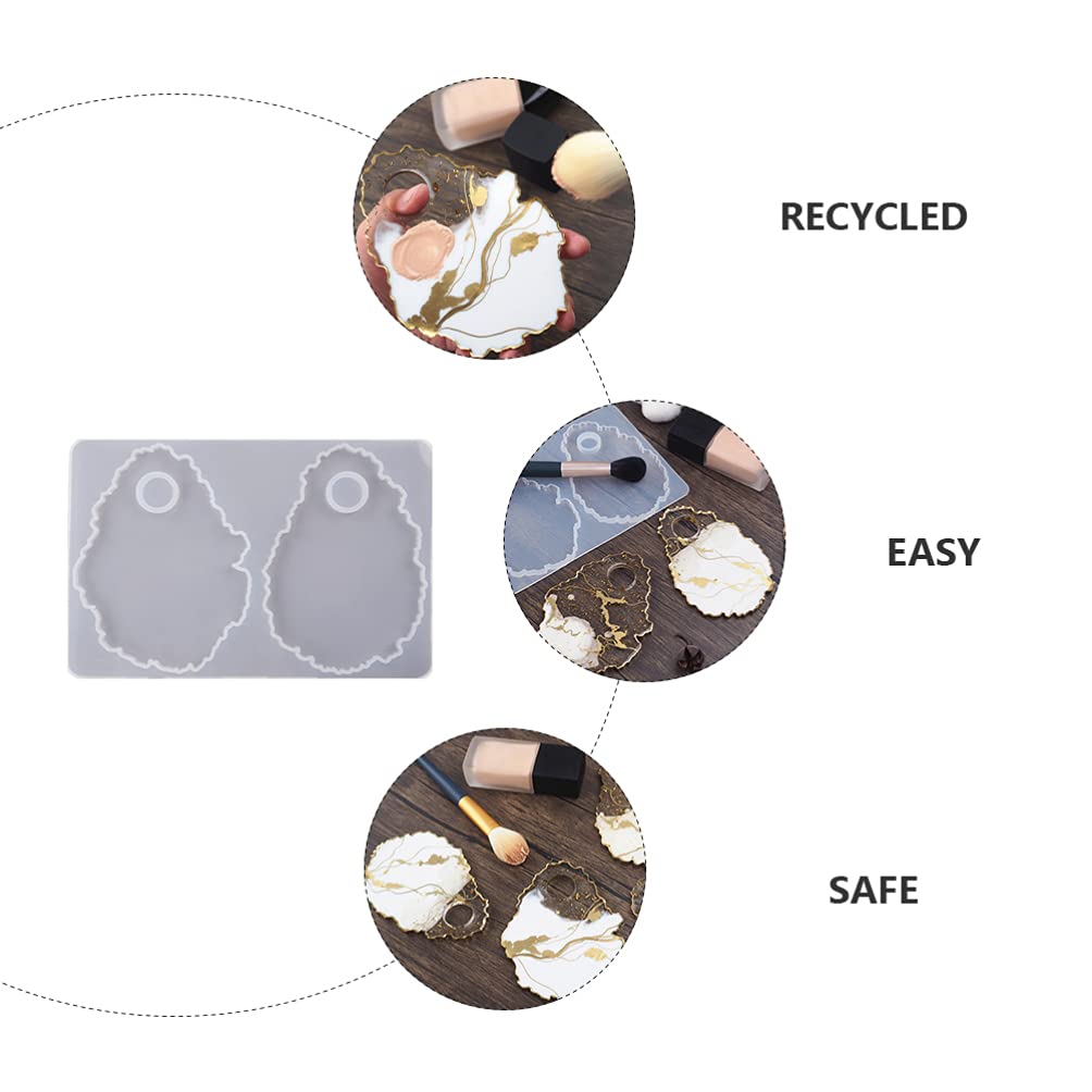 Premium Resin Silicone Makeup Palette Molds - DIY Artist Paint Palette & Agate Coaster Silicone Molds for Epoxy Resin Crafts, Nail Art Polish Holder - Perfect for Makeup Artists, Nail Technicians & Resin Art Projects