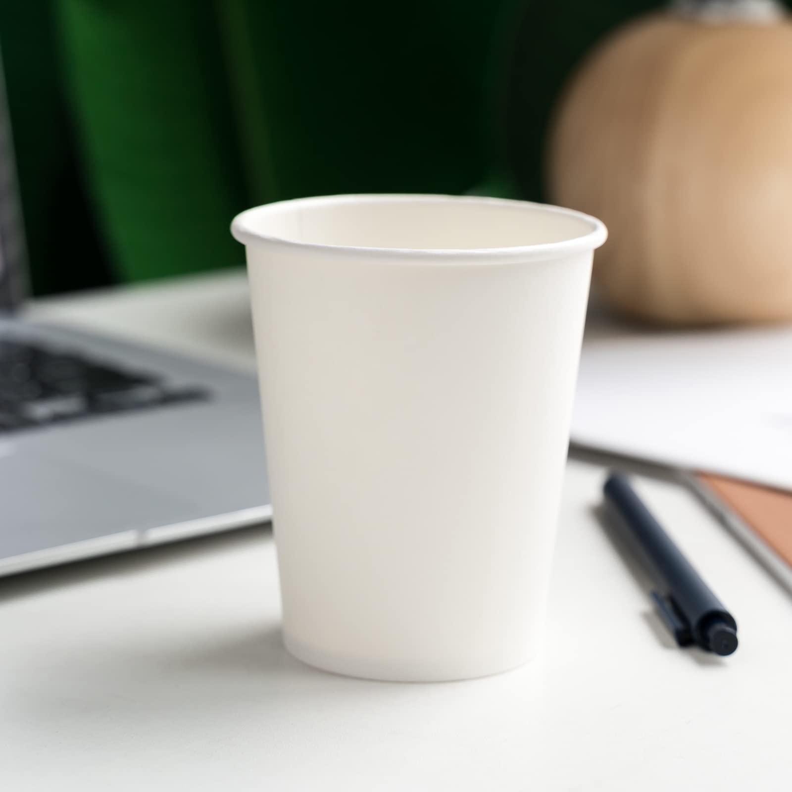 RACETOP 8 oz Disposable Paper Coffee Cups - 1000 Pack Bulk White Hot Drink Cups for Coffee, Tea, Hot Chocolate - Perfect for Parties, Home, Office & Cafes - Eco-Friendly Paper Cups for Daily Use & Events