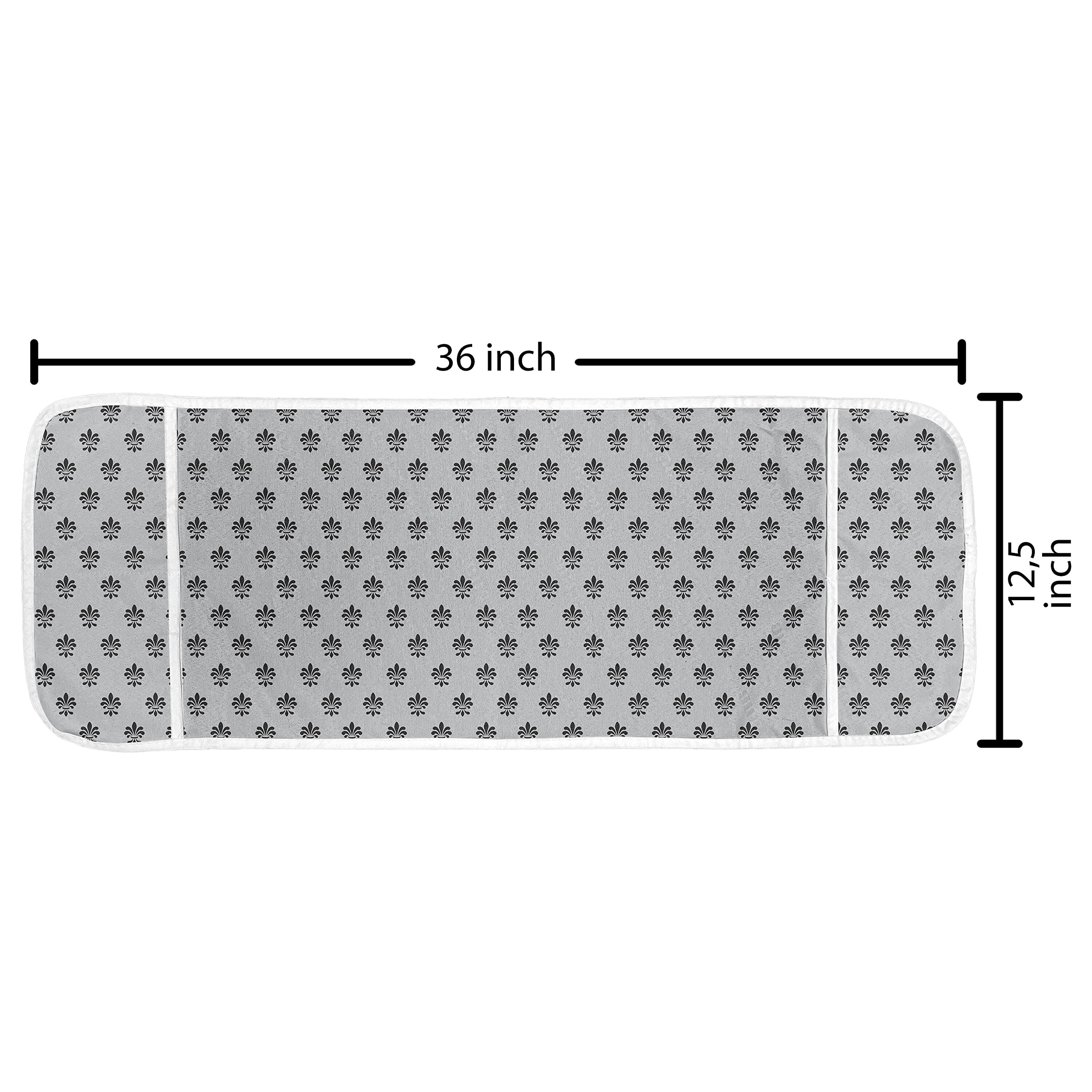 Ambesonne Fleur De Lis Microwave Cover - Waterproof Kitchen Organizer with Pockets, 36