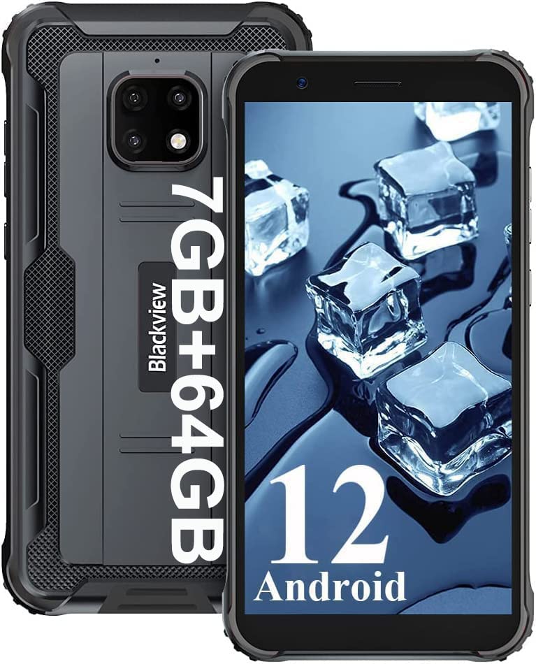 Blackview BV4900Pro Rugged Smartphone - 7GB RAM 64GB ROM (Expandable to 256GB) 4G LTE Unlocked Dual SIM Android 12 IP68 Waterproof Phone with 5580mAh Battery, 5.7