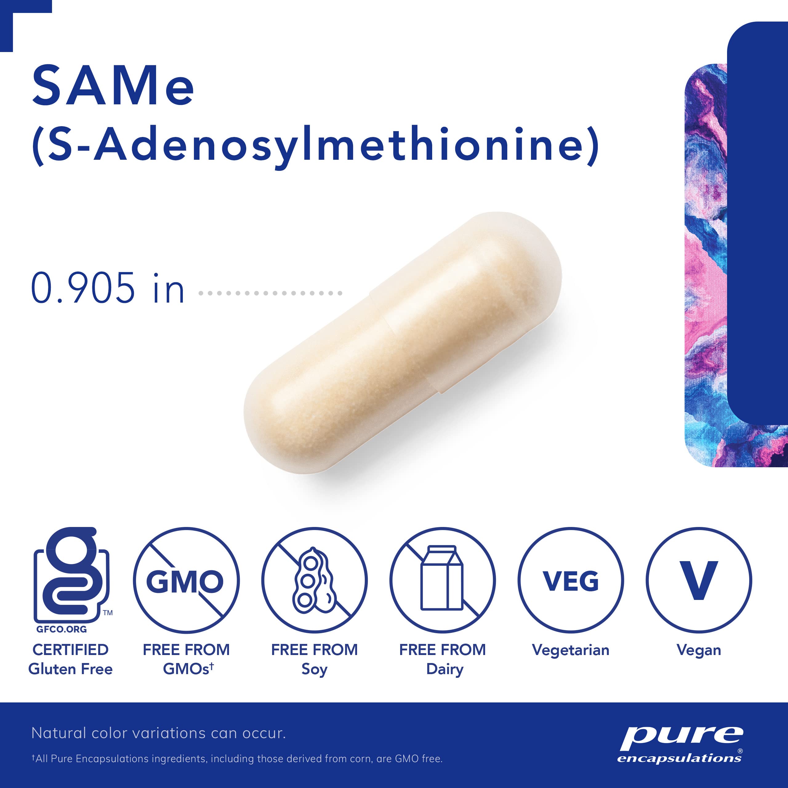 Pure Encapsulations SAMe S-Adenosylmethionine 180 Capsules - Supports Joint Health, Mood & Liver Function - Gluten Free Non-GMO Supplement for Active Adults & Seniors - Perfect for Daily Wellness Routine & Joint Support
