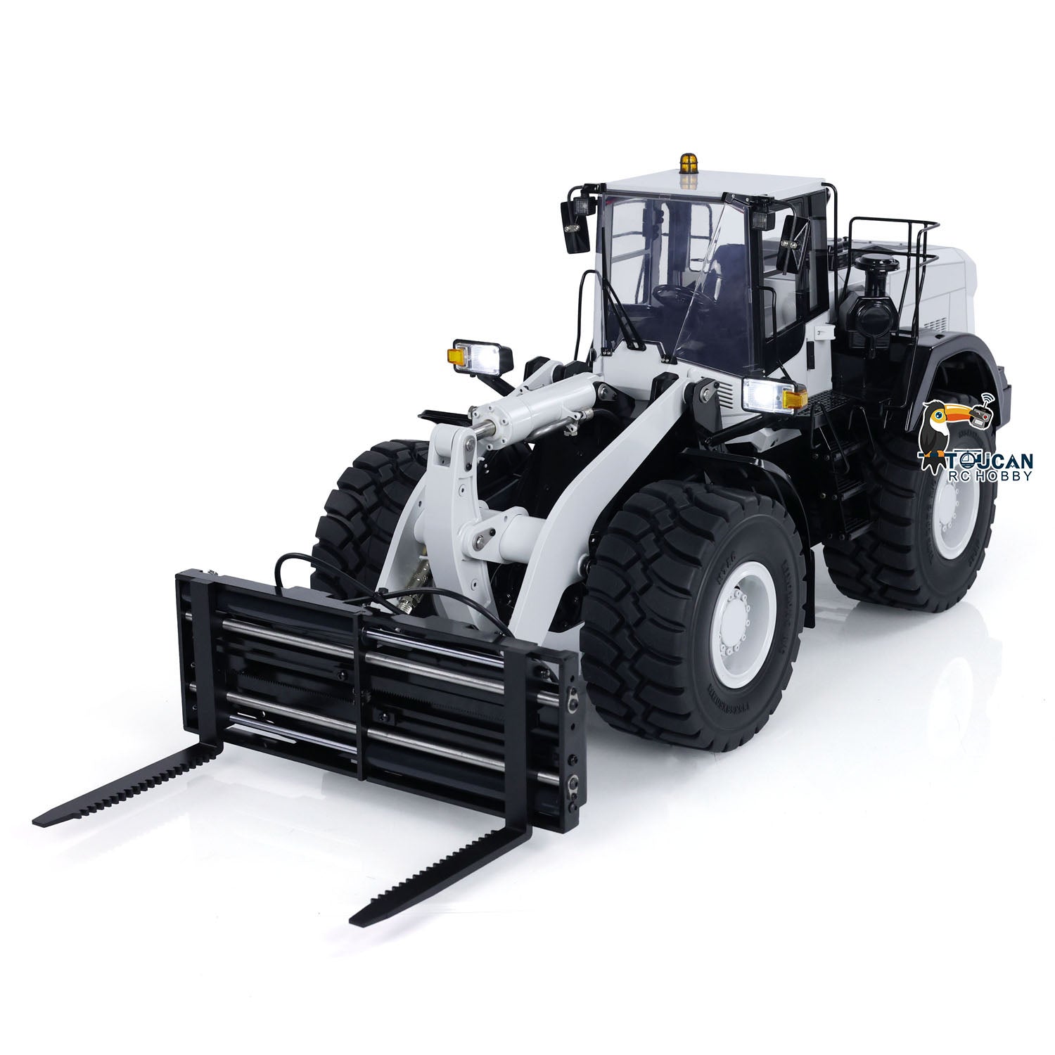 1/14 Scale RC Metal Hydraulic Loader WA480 - Remote Control Construction Toy with Quick Coupler, Fork Bucket, Lights & Sound - ST8 Radio System - Perfect for Construction Enthusiasts and Kids Outdoor Play