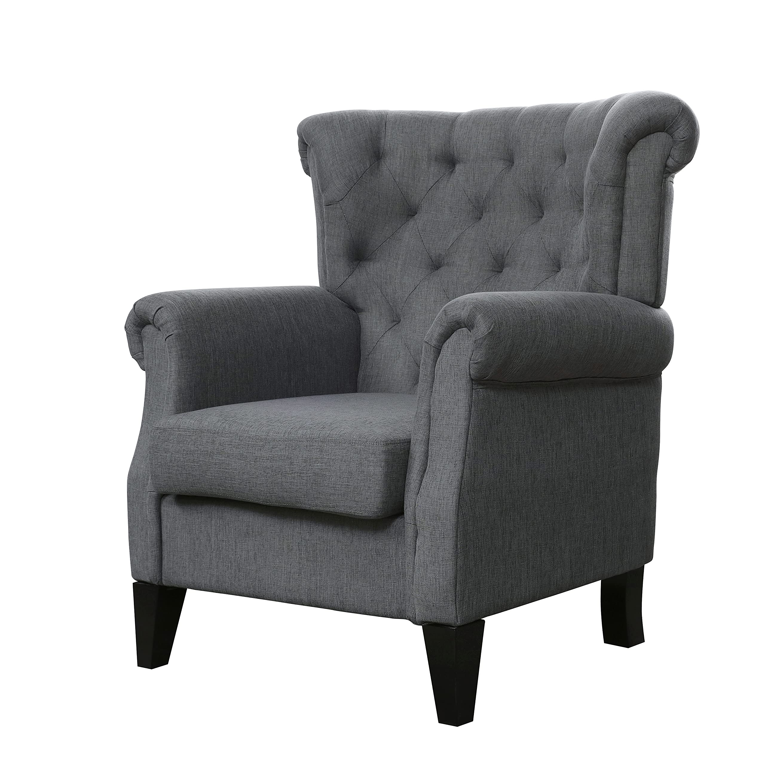 LOKATSE HOME Modern Accent Chair - Upholstered Club Armchair with Comfortable Cushion for Living Room, Bedroom & Office - Stylish Indoor Furniture for Relaxing & Reading