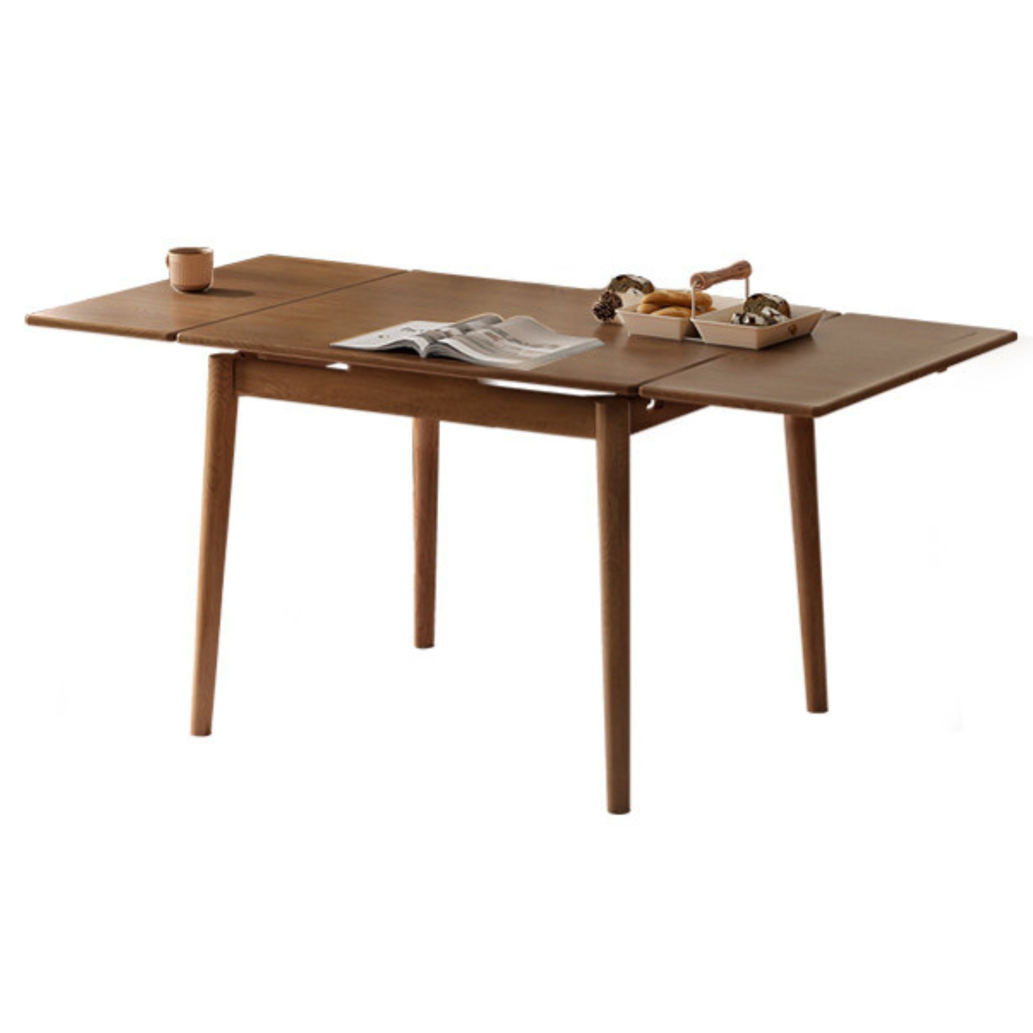 35.4-59x31.5x29.9 inch / 90-150x80x76 сm / Walnut color  / solid wood retractable dining table