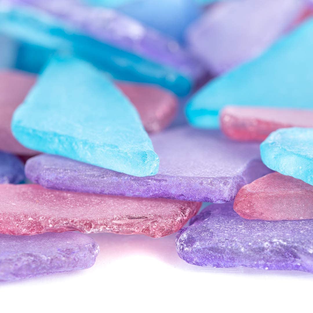 Natural Sea Glass for Crafts - Blue, Red & Purple Beach Glass Décor - 22oz Vase Filler & DIY Crafting Supplies - Perfect for Home Decor, Wedding Centerpieces & Beach-Themed Projects