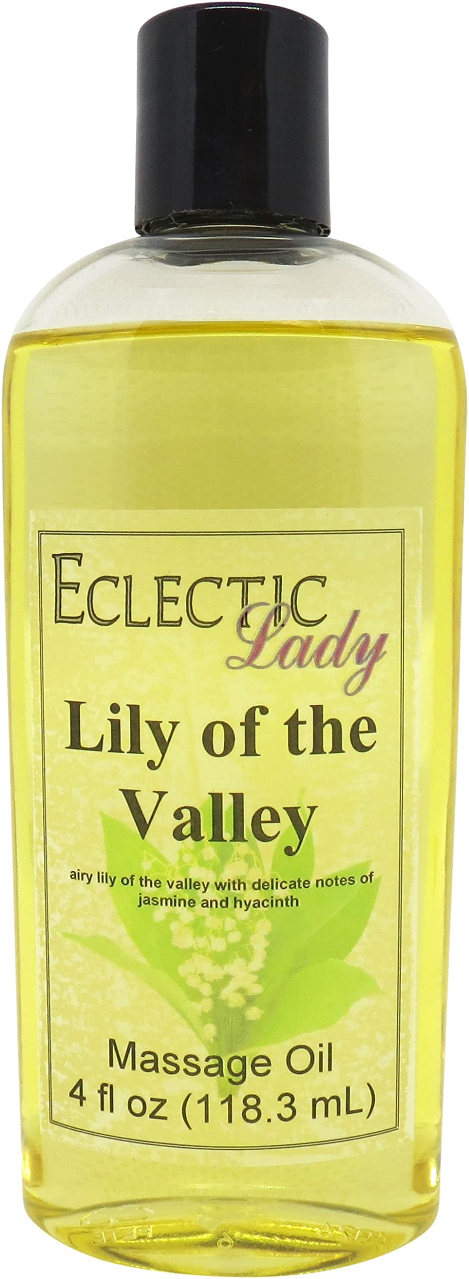 Lily of the Valley Massage Oil - 4 oz Natural Relaxing Aromatherapy Oil with Sweet Almond & Jojoba Oil | Preservative-Free Body Massage Oil for Couples, Spa, Stress Relief & Muscle Relaxation