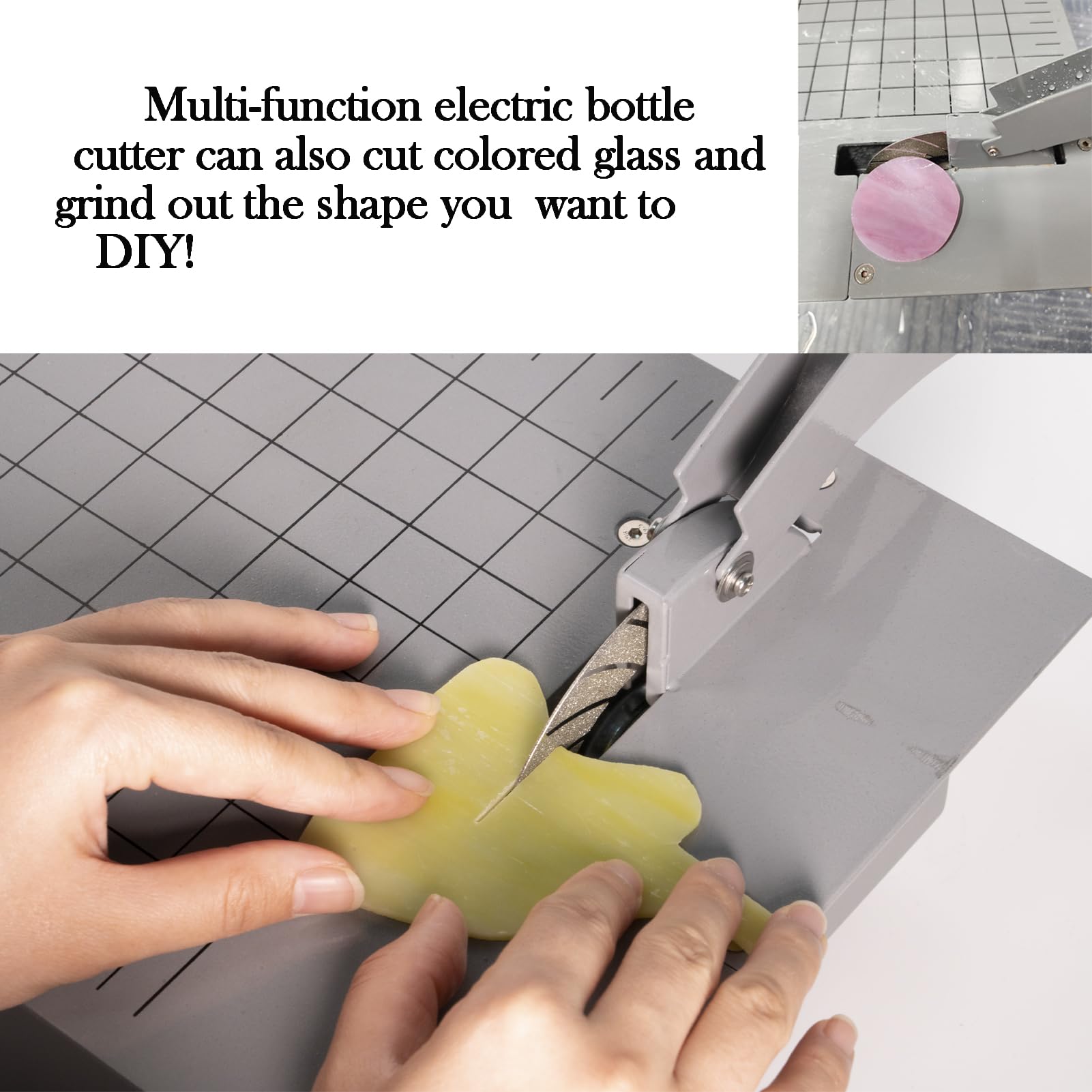 Deruilong Electric Bottle Cutter - Professional Glass & Stone Cutting Tool for DIY Crafts, Home Improvement, and Art Projects - Perfect for Cutting Bottles, Stained Glass, Rocks, and Brittle Materials