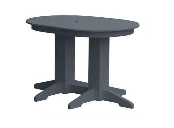 A & L Furniture Oval Dining Table with Free 2 Umbrella Holes - Perfect for Outdoor Patio, Garden, and Poolside Dining