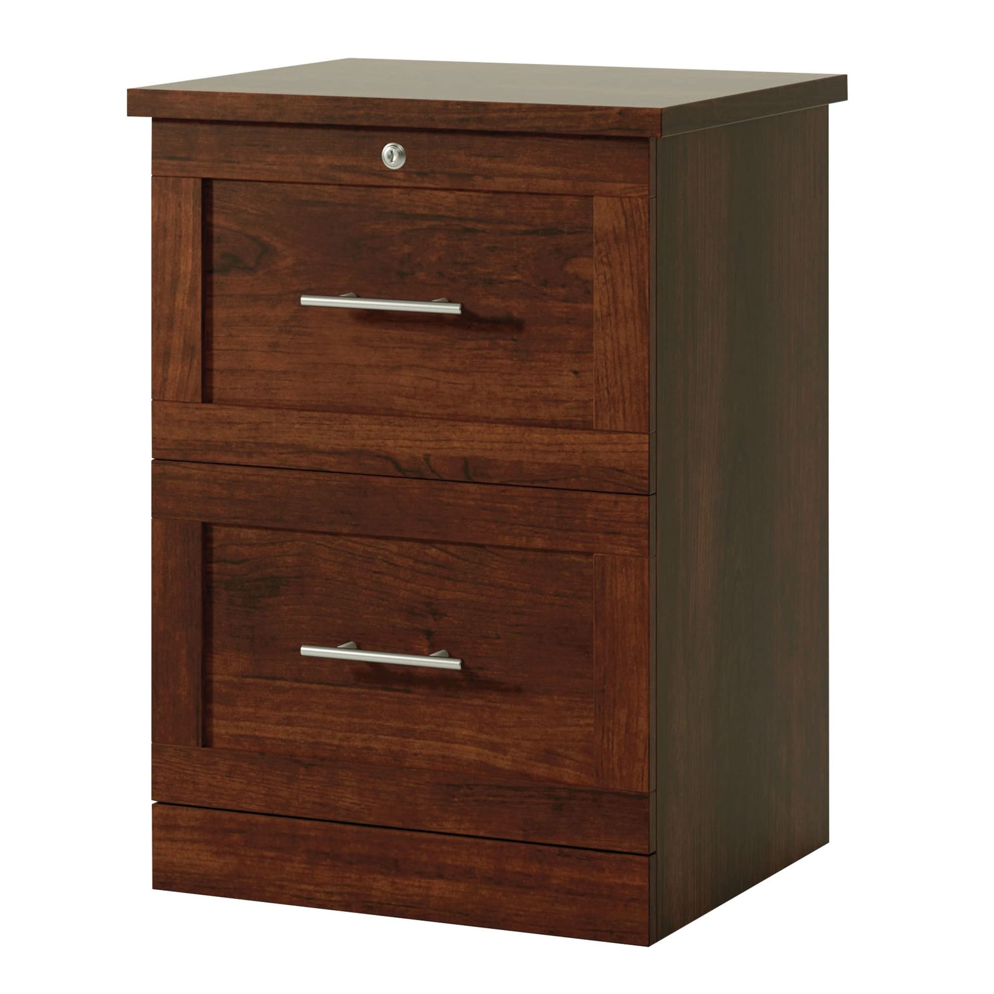 Realspace® 17-Inch Vertical 2-Drawer File Cabinet in Mulled Cherry Finish - Office Storage Solution for Documents & Folders - Perfect for Home Office, Workplace & Business Organization