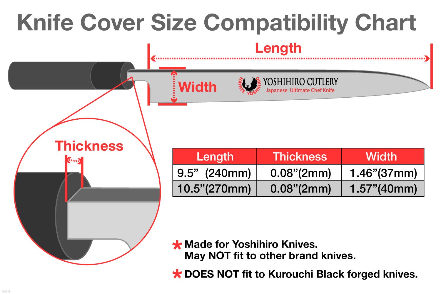 Yoshihiro 240mm Sujihiki Slicer Knife with Natural Magnolia Wood Saya Blade Protector - Japanese Kitchen Knife for Sushi, Meat & Fish Slicing - Perfect for Chefs & Home Cooking