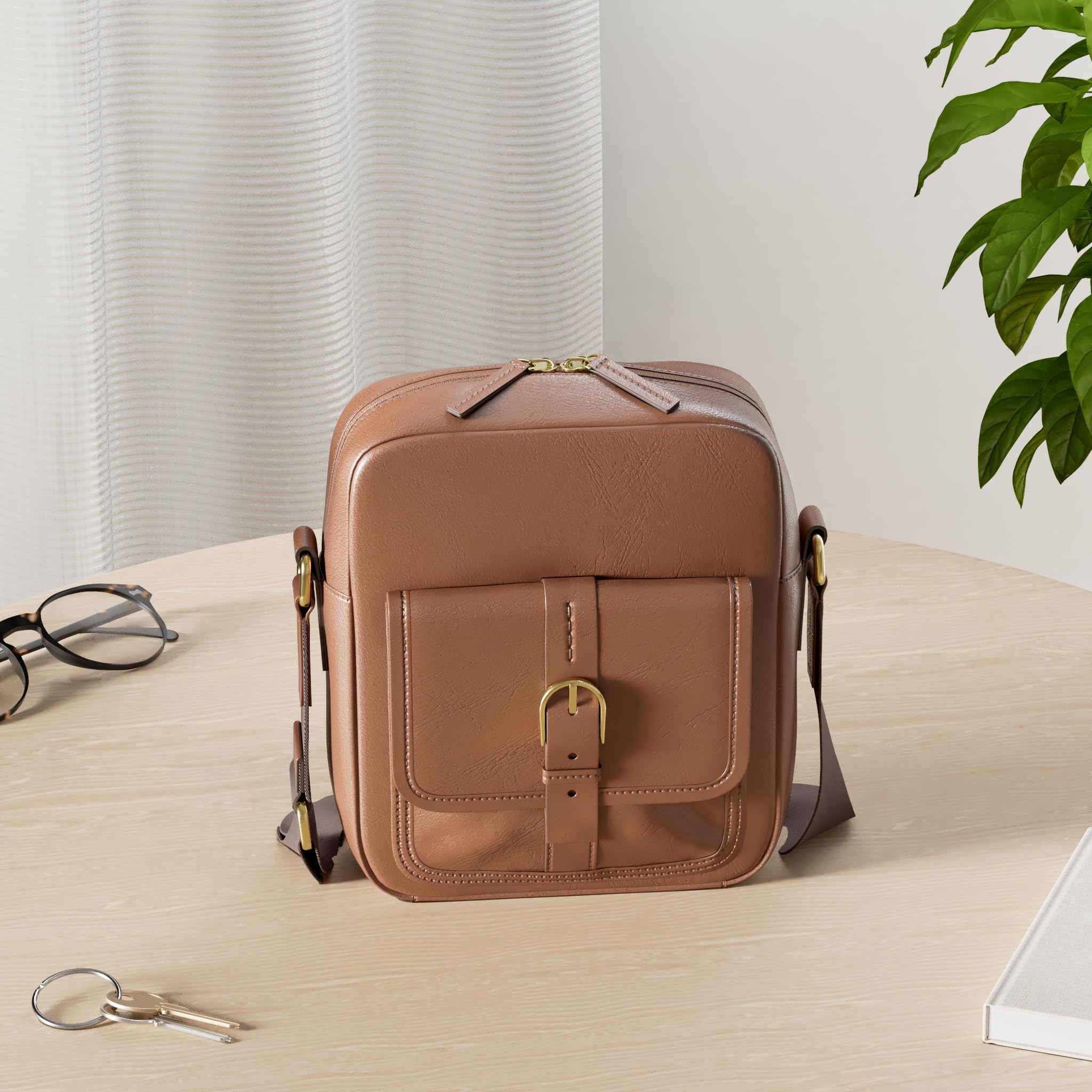 Fossil Men's Camden Commuter Crossbody Bag - Genuine Leather Messenger Bag for Men - Perfect for Work, Travel & Everyday Use