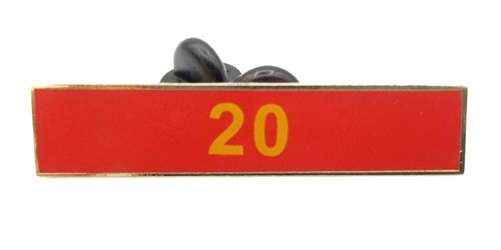 20 Years of Service Red Citation Bar - Premium Award Ribbon for Military, Police & First Responders Recognition Ceremonies