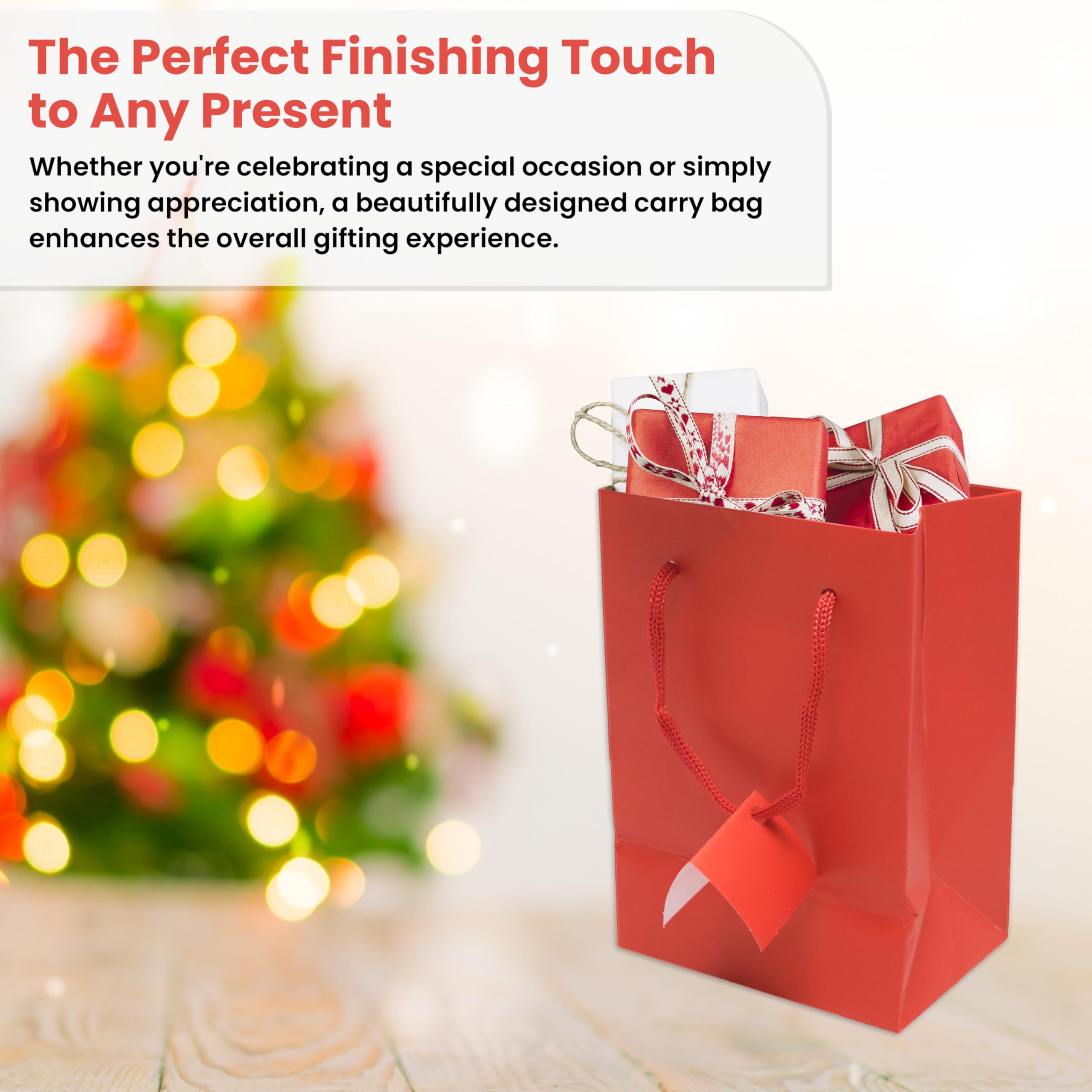 10 Pack Small Red Gift Bags with Handles 4.75x3.25x6.75 Inches - Bulk Paper Party Favor Bags for Birthday, Wedding, Business & Shopping - Euro Tote Grocery Bags for Retail Stores, Gift Wrapping & Personal Use