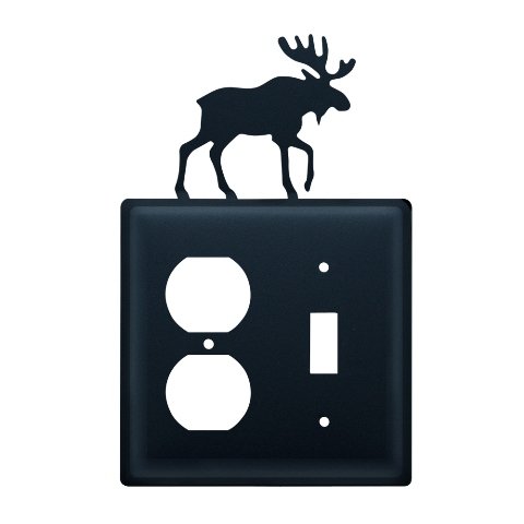 Black Moose Outlet and Switch Cover - Durable Electrical Safety Plate for Home, Office, and Cabin Decor