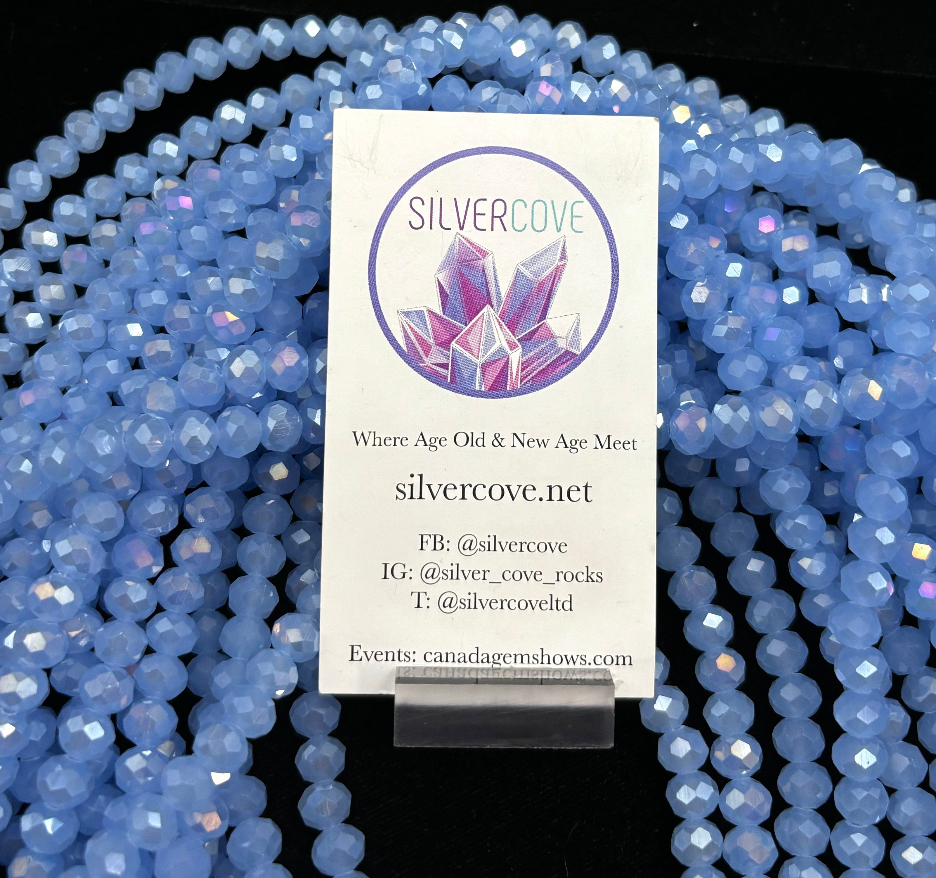 Blue Crystal Bead Strands for Jewelry Making - DIY Necklace Bracelet Craft Supplies | Perfect for Beading, Wedding Decor, Gift Wrapping