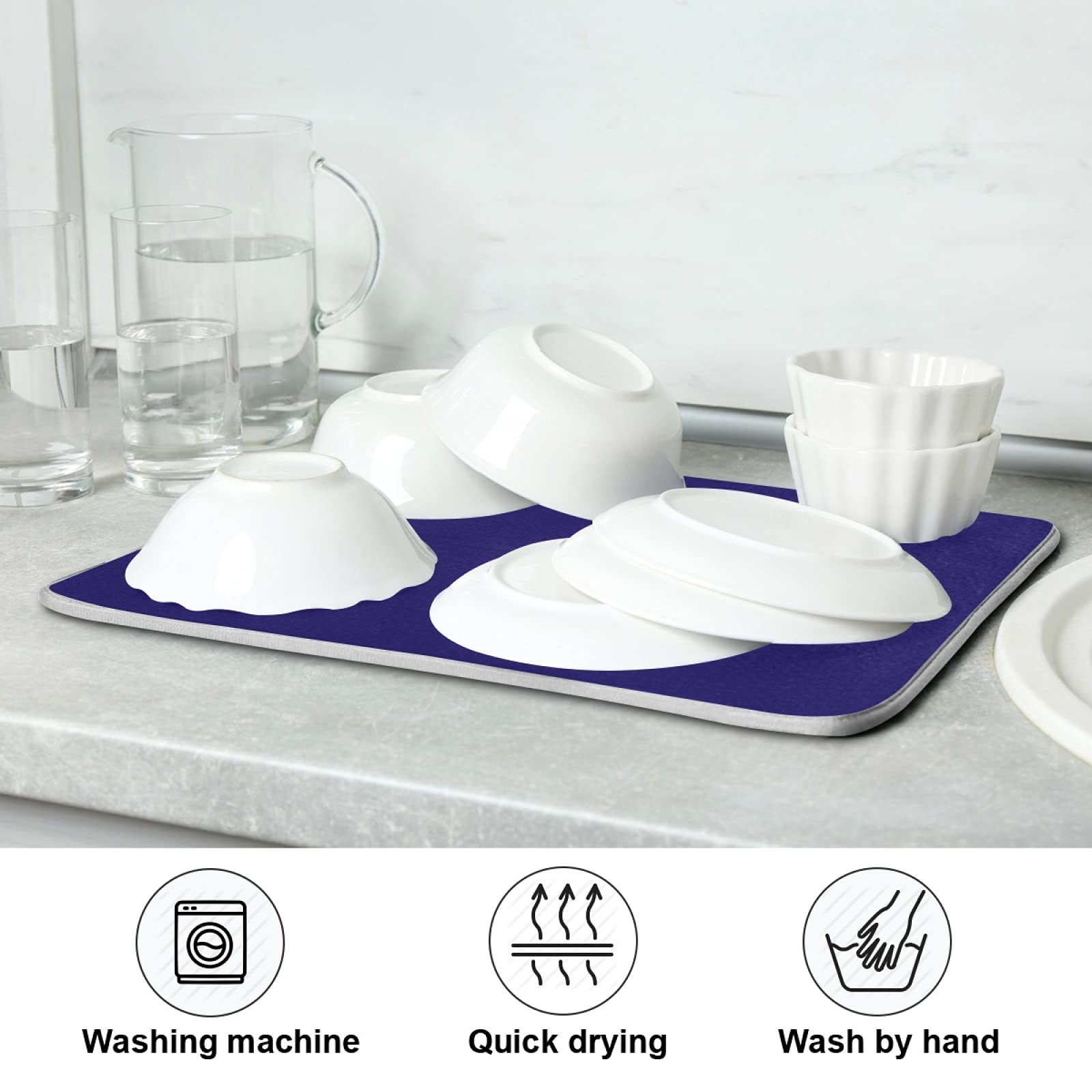 Premium Absorbent Microfiber Dish Drying Mat - 18