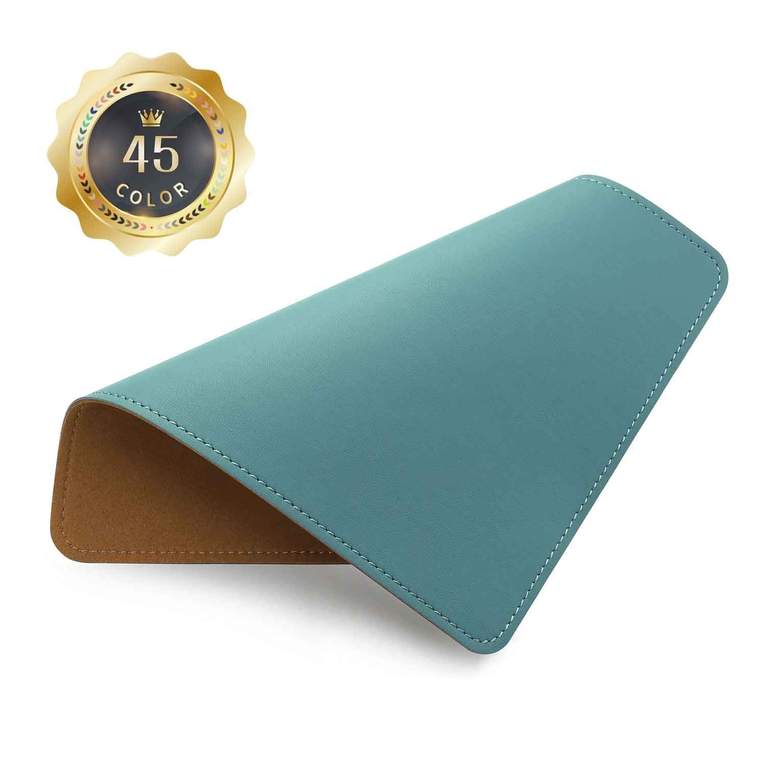 Premium PU Leather Mouse Pad with Stitched Edge - Non-Slip Microfiber Base, Waterproof Desk Mat for Computer & Laptop (8x11 Inch, Ultramarine) - Ideal for Office, Gaming & Home Workspace