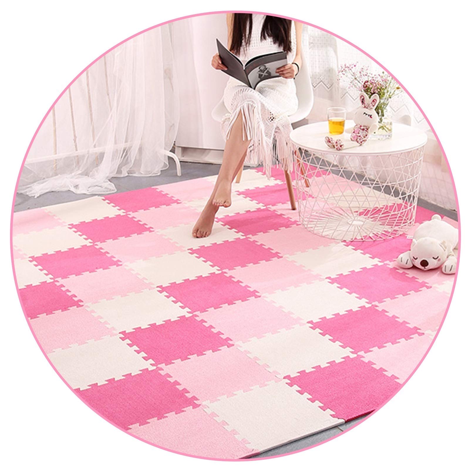 Non-Toxic ALGFree Interlocking EVA Foam Puzzle Floor Tiles - 30x30cm Multicolor Exercise Mats for Gym, Yoga, Kids Playroom & Home Fitness - Safe & Durable Flooring Solution for Workouts, Play Areas and Home Gym Setup