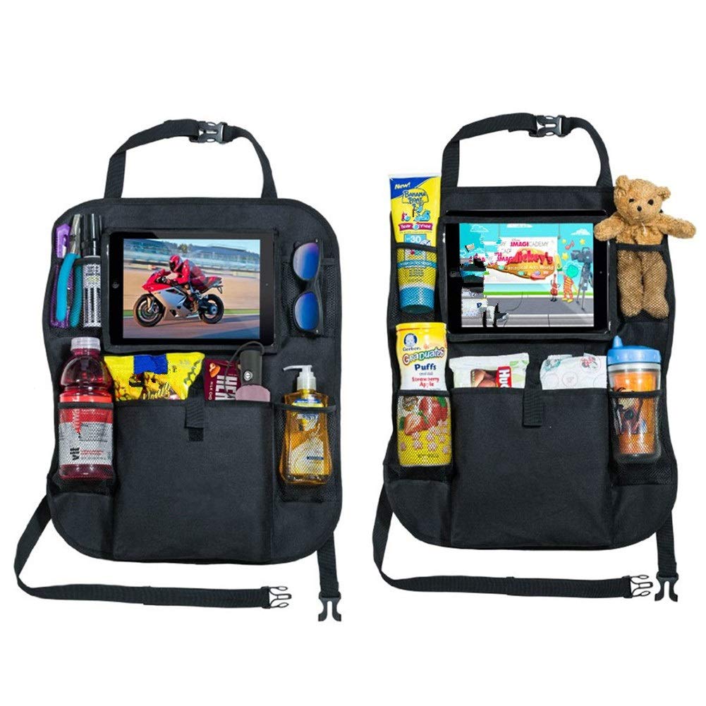 2 Pack Car Back Seat Organizer for Kids - Waterproof Auto Storage Organizer with Pockets, Child Seat Protector & Interior Accessories | Perfect for Road Trips, School Commute & Family Travel