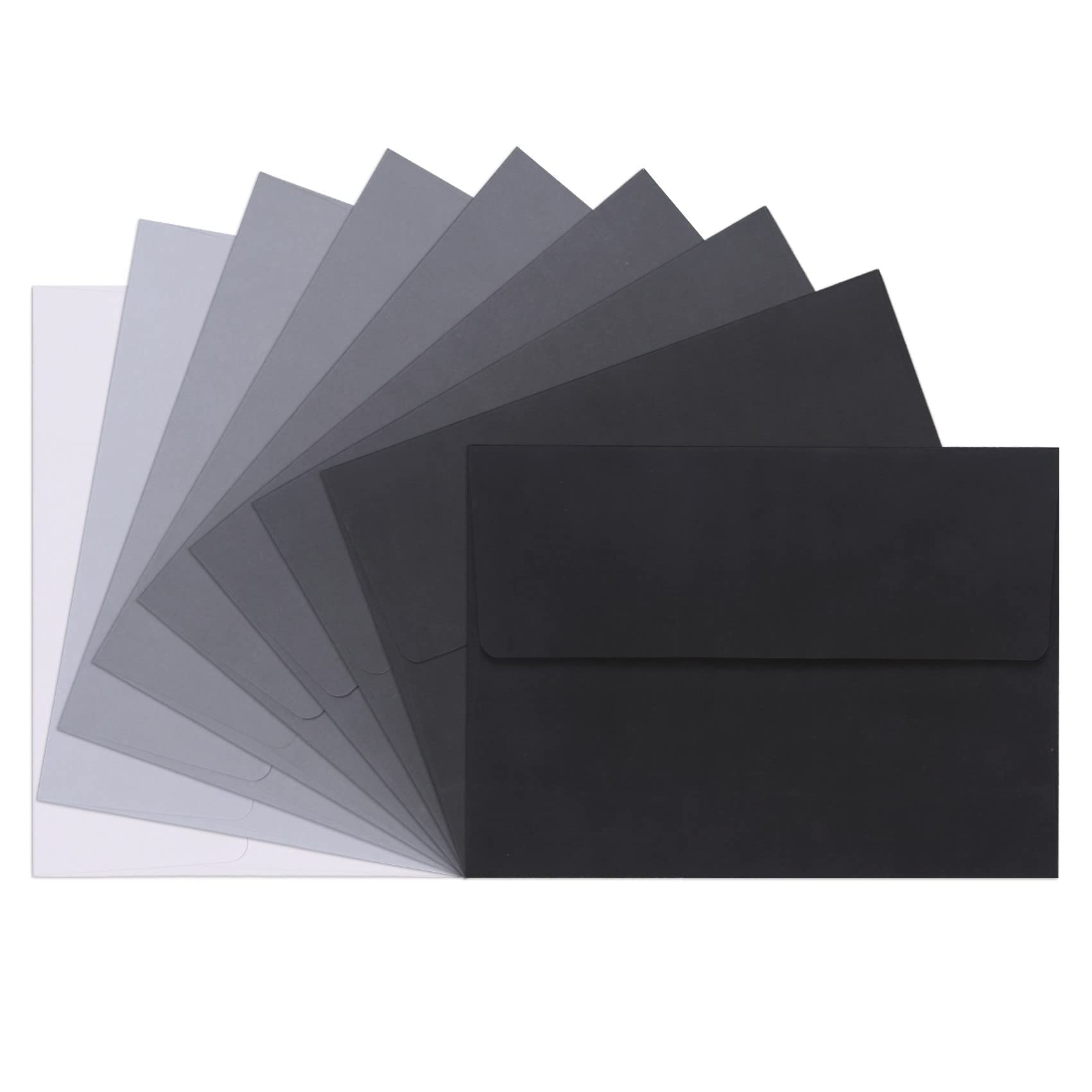 36-Pack Black 5x7 Self Seal A7 Envelopes - Gradient Fade Out Mailing Envelopes for Invitations, Letters, Photos, Thank You Cards, Wedding Stationery - Perfect for Business, Home Office & Special Occasions
