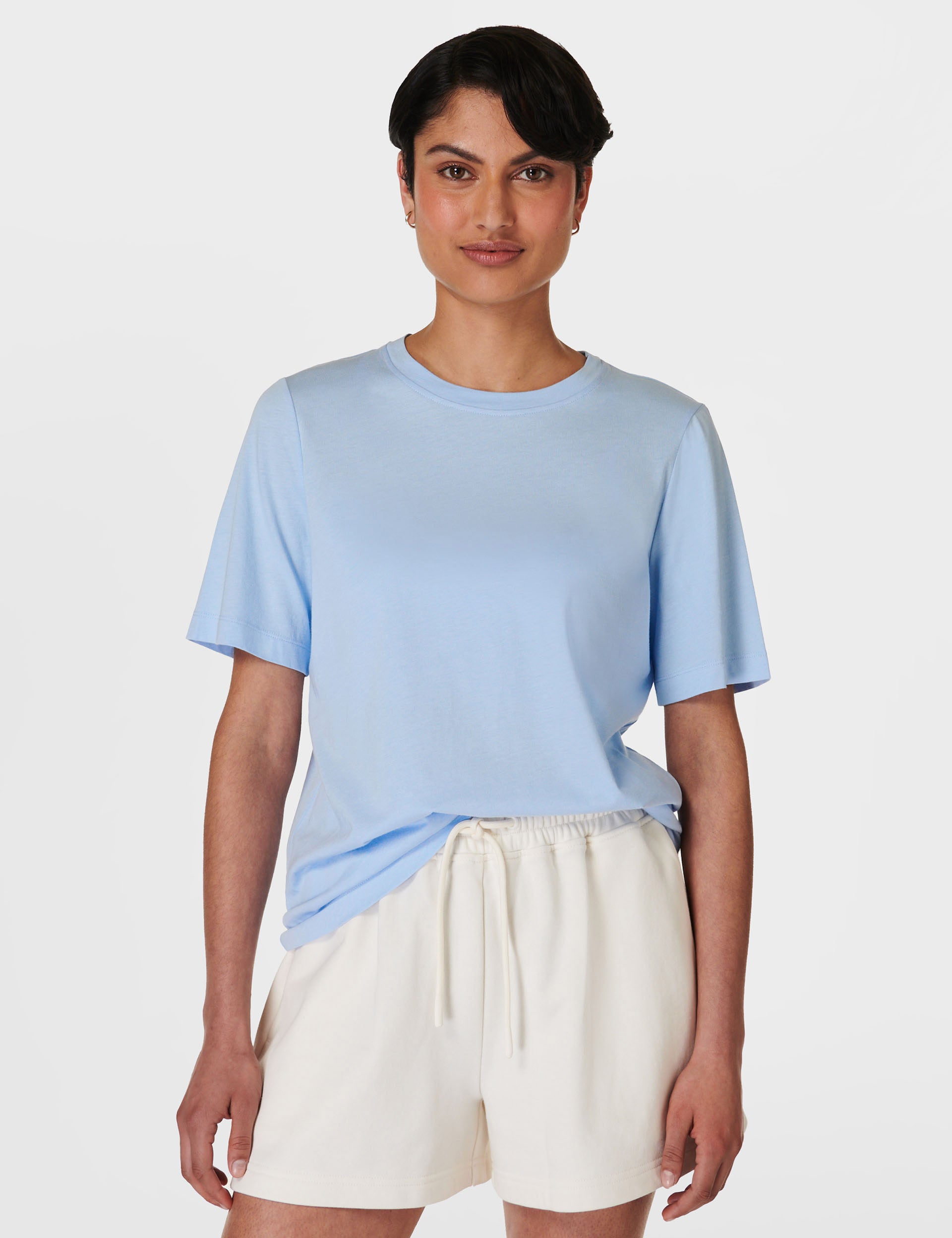 Essential Crew Neck T-Shirt for Men & Women | Soft Cotton Comfort Fit | Breeze Blue | Perfect for Casual Wear, Gym & Everyday Outfits