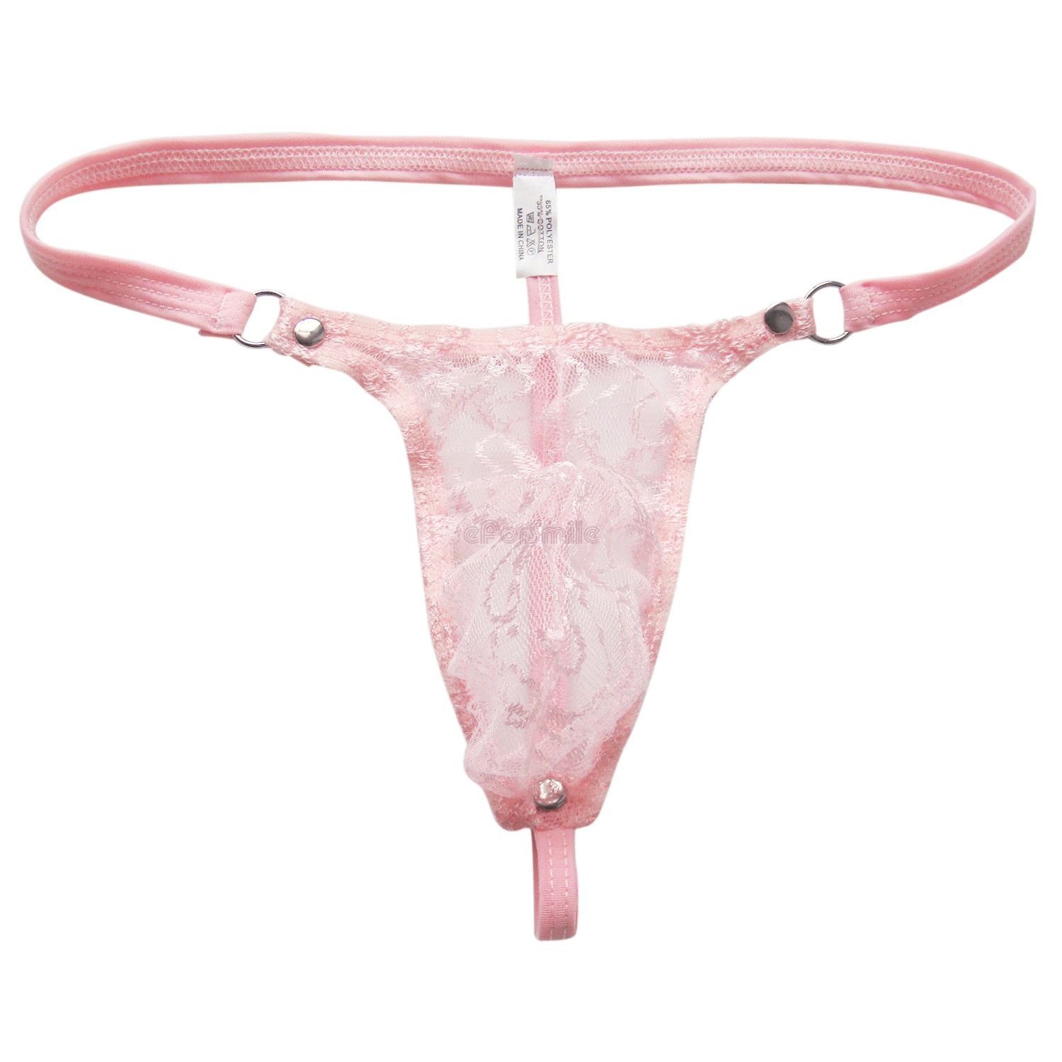 YiZYiF Men's Jacquard Lace See-Through Sissy Pouch Underwear - Breathable & Comfortable Lingerie for Crossdressing, Role Play & Sensual Wear