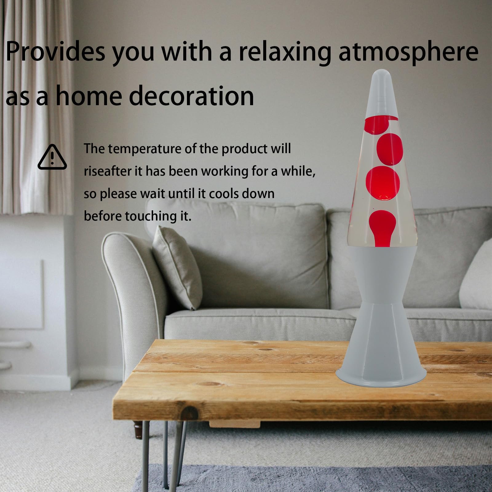 16 Inch Pink Wax Liquid Motion Lamp - Transparent Magma Motion Night Light for Relaxation & Meditation | Perfect Home Decor for Living Room, Bedroom, Office | Creates Soothing Ambiance for Stress Relief & Sleep Aid