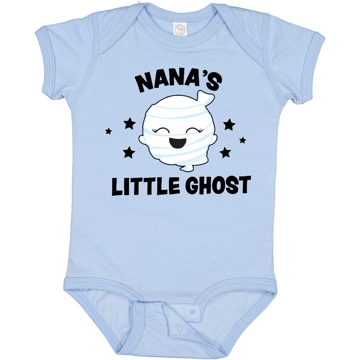 Inktastic Cute Nana's Little Ghost with Stars Baby Bodysuit - Soft Cotton Infant Onesie for Halloween, Birthday & Family Photos | Adorable Unisex Baby Outfit for Boys & Girls