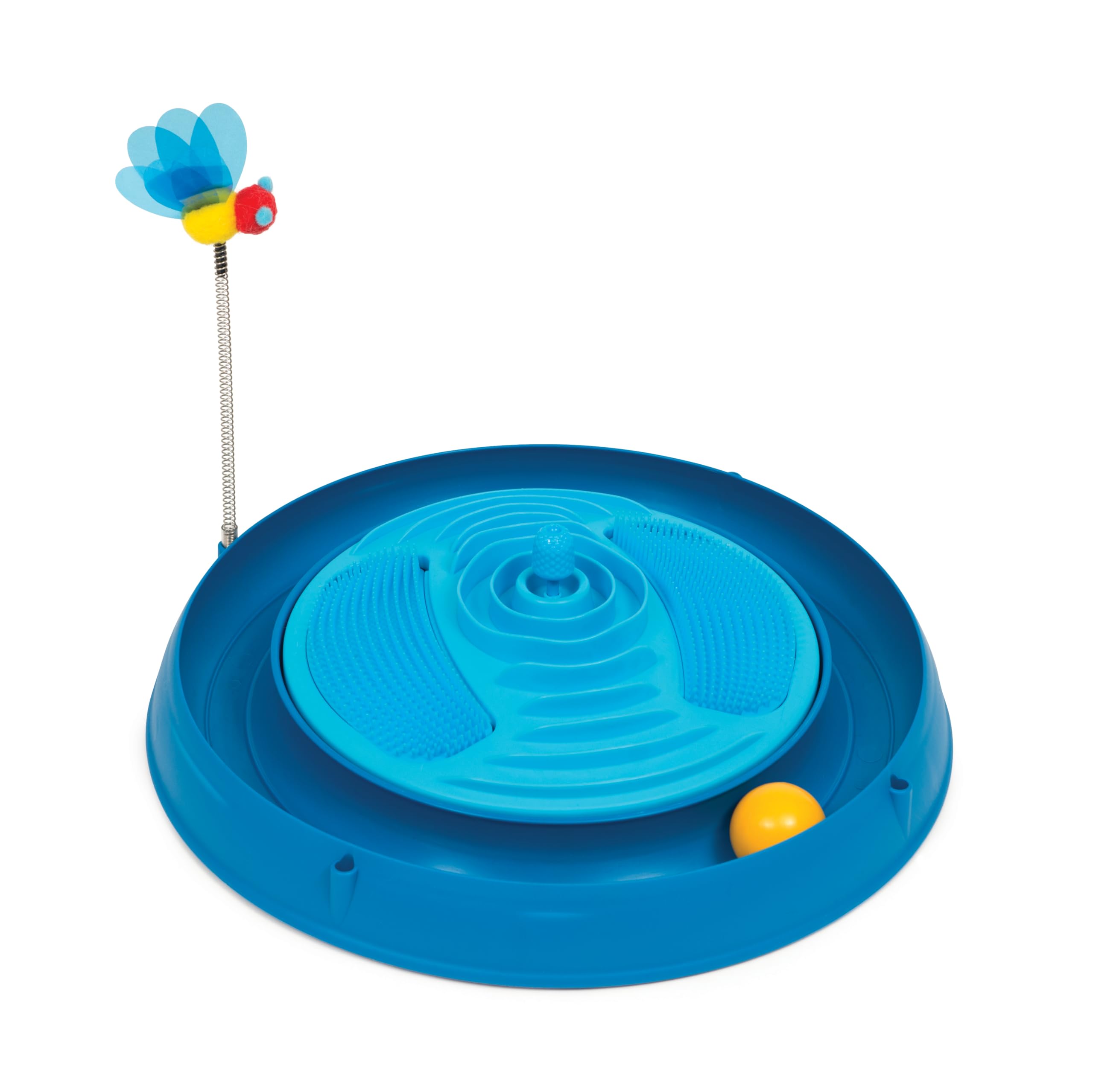 Catit Play Circuit Ball Cat Toy with Scratch Pad & Catnip - Interactive Blue Cat Toy for Play & Exercise - Perfect for Indoor Cats & Playtime Fun