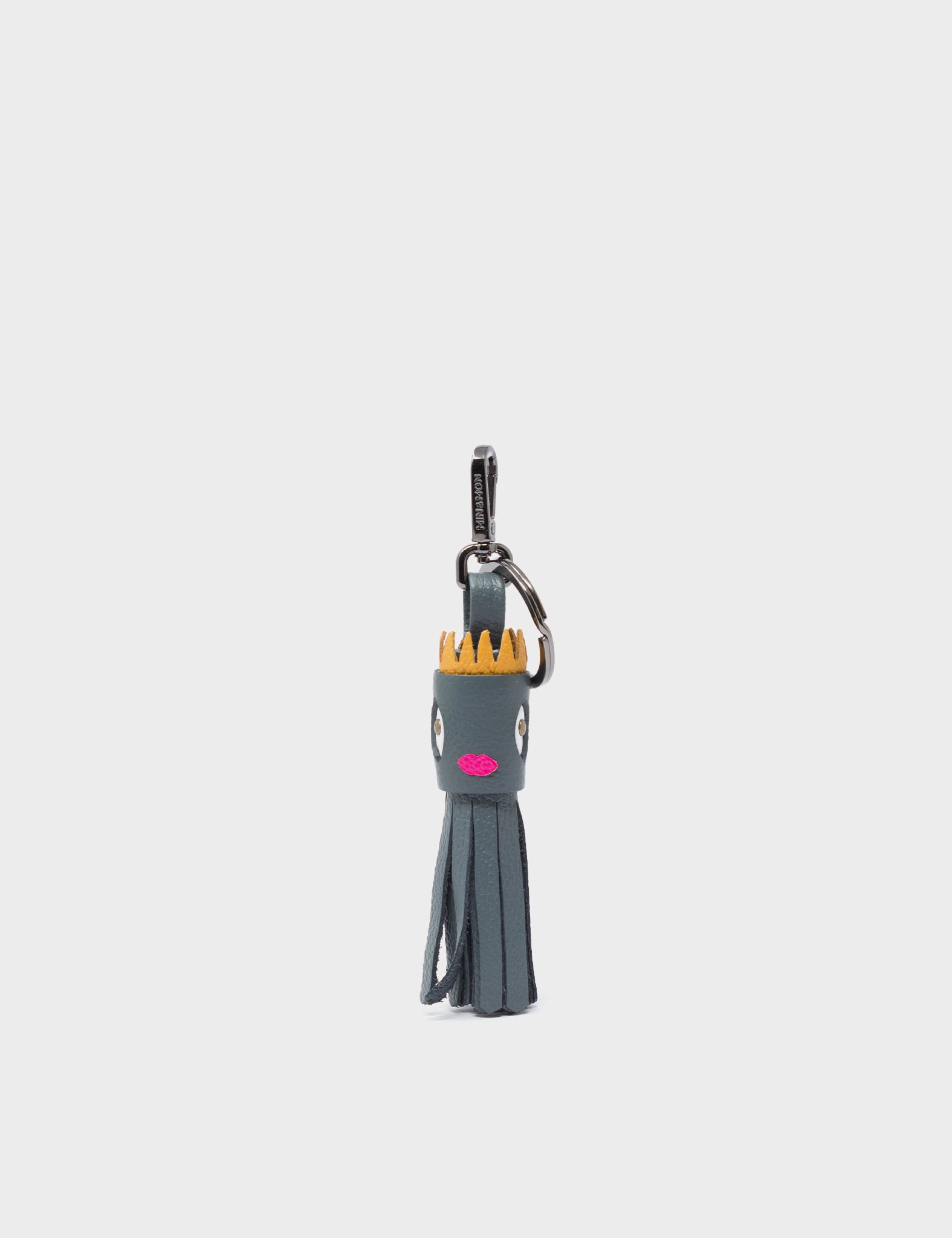 Queen Callie Marie Charm - Stylish Stormy Gray Leather Keychain for Women, Perfect for Keys, Bags & Everyday Carry | Gift Idea for Her
