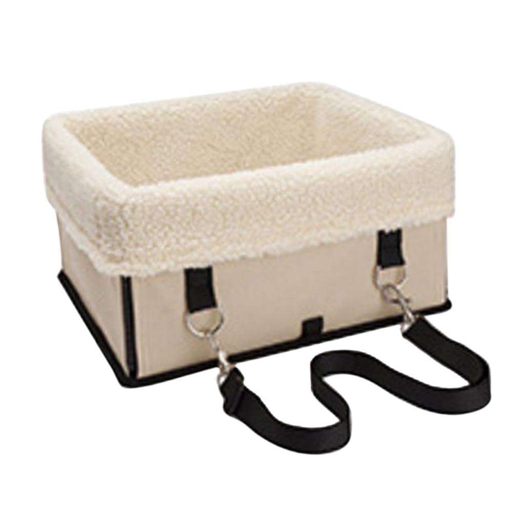 Enakshi Pet Booster Seat Carrier for Cats & Dogs - Travel Kennel with Safety Leash, Size L, Beige | Safe & Comfortable Car Seat for Small Pets | Perfect for Road Trips, Vet Visits & Daily Commutes