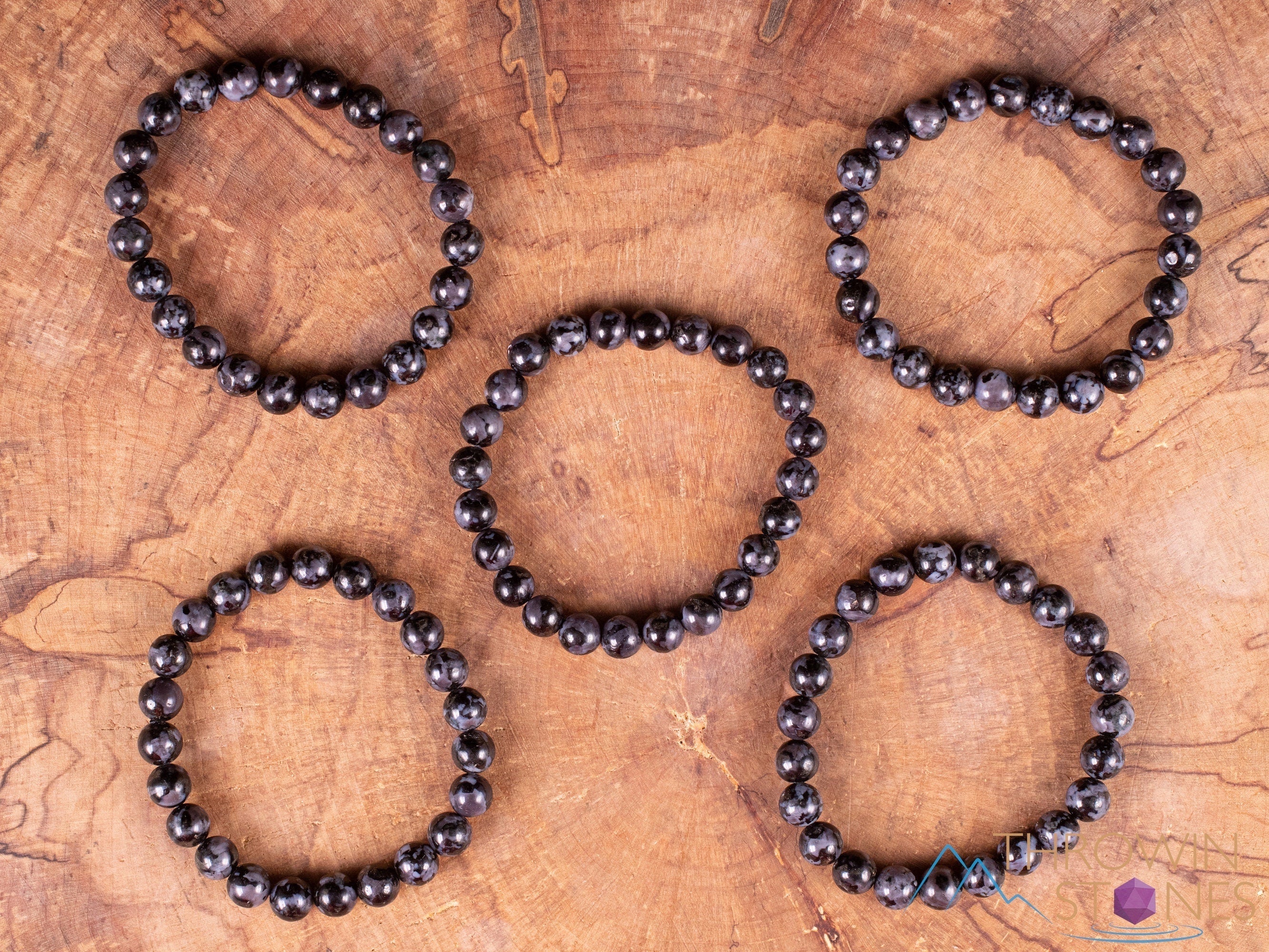 INDIGO GABBRO Crystal Bracelet - Round Beaded Healing Stone Bracelet, Handmade Spiritual Jewelry for Women, Chakra Balancing & Stress Relief - Perfect for Meditation, Yoga & Daily Wear