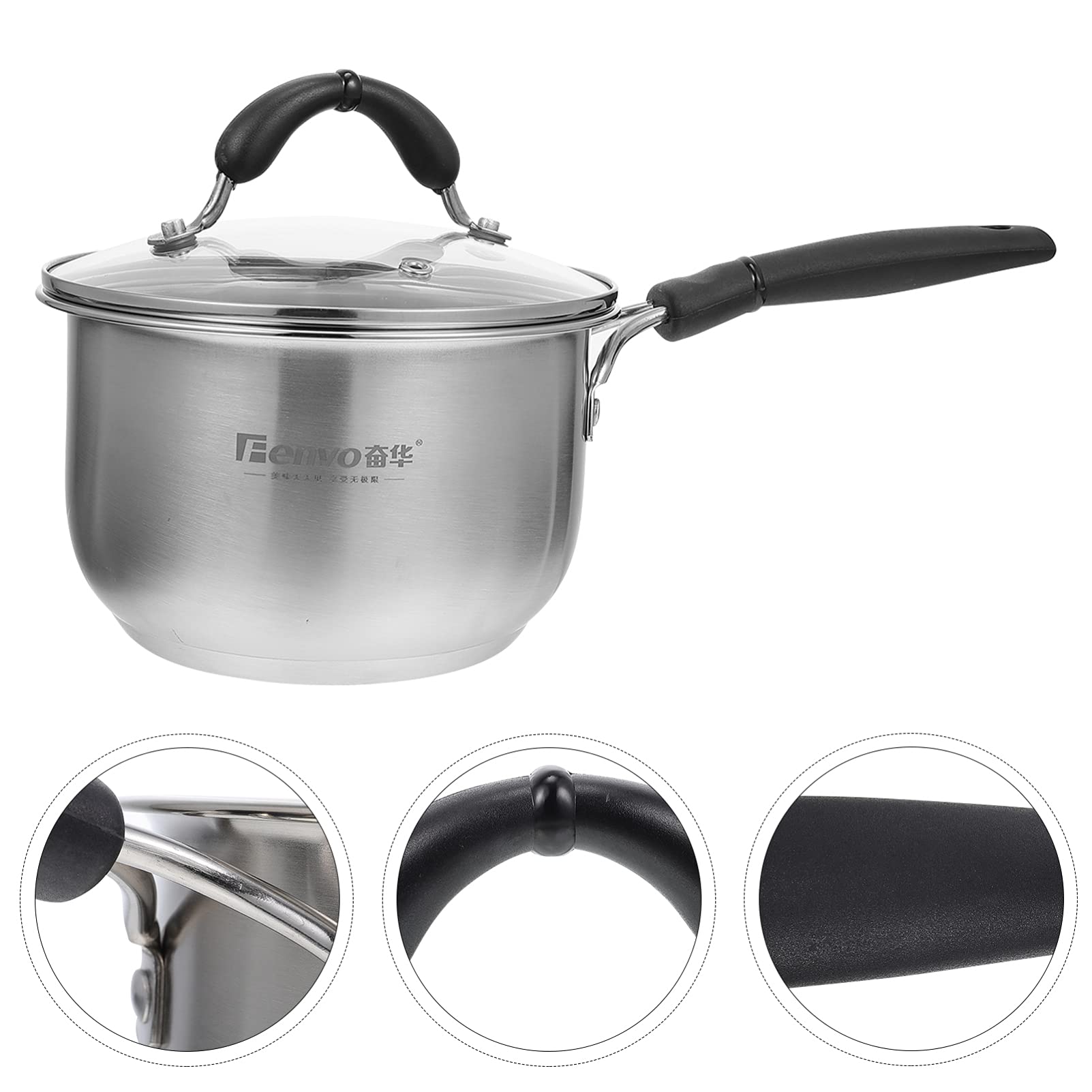 Hemoton 1pc Stainless Steel Stockpot with Lid - 5QT Multi-Purpose Cooking Pot for Soup, Sauce, Steaming & Boiling - Perfect for Home Kitchen, Camping & Baby Food Preparation (Complementary Food Pot, Kitchen Cookware)