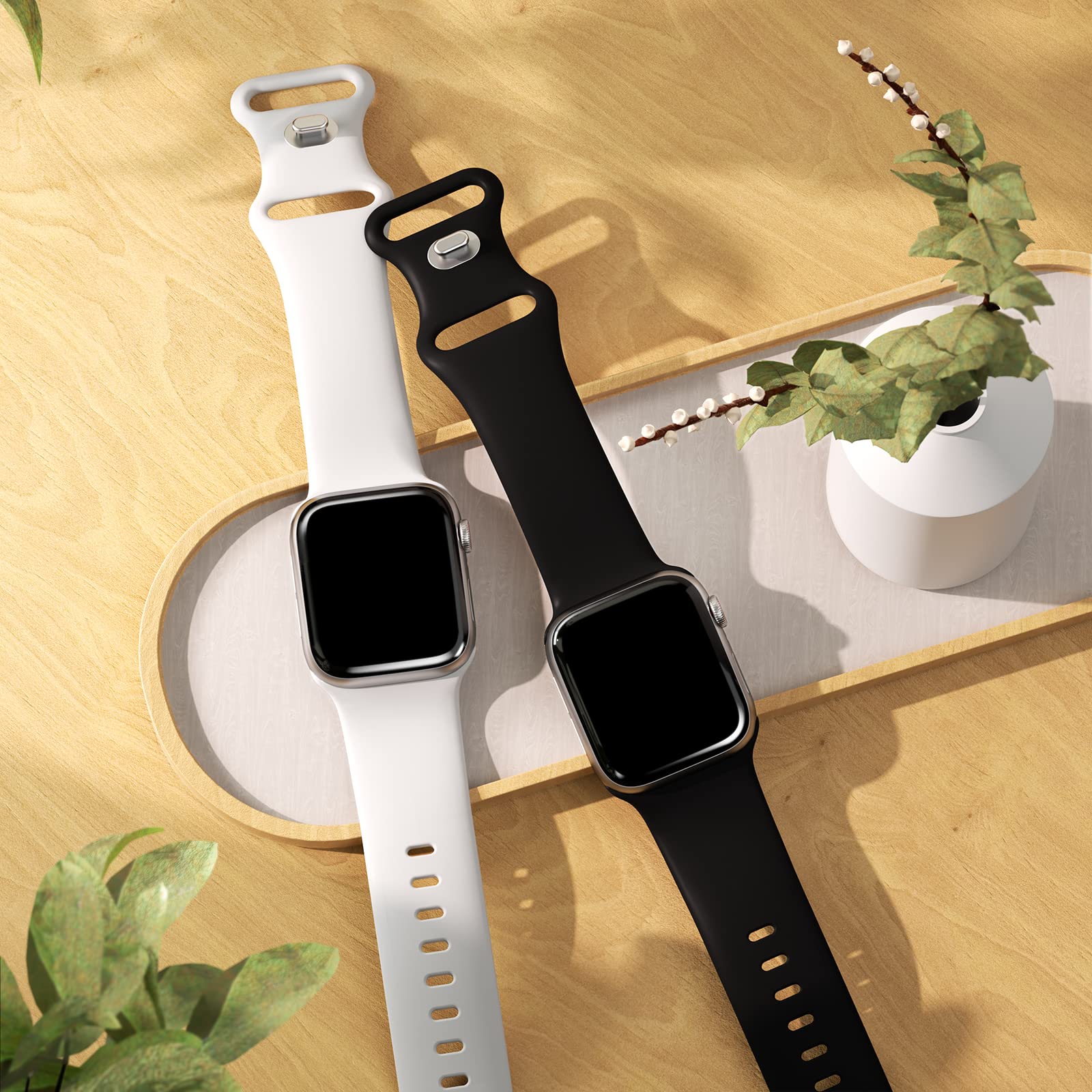 Premium Sport Bands for Apple Watch 38mm 40mm 41mm 42mm 44mm 45mm 49mm - Soft Silicone Waterproof Strap Compatible with iWatch Ultra 2, Series 9/8/7/6/5/4/3/2/1 & SE - Unisex Design for Men & Women - Perfect for Workouts, Swimming & Everyday Wear