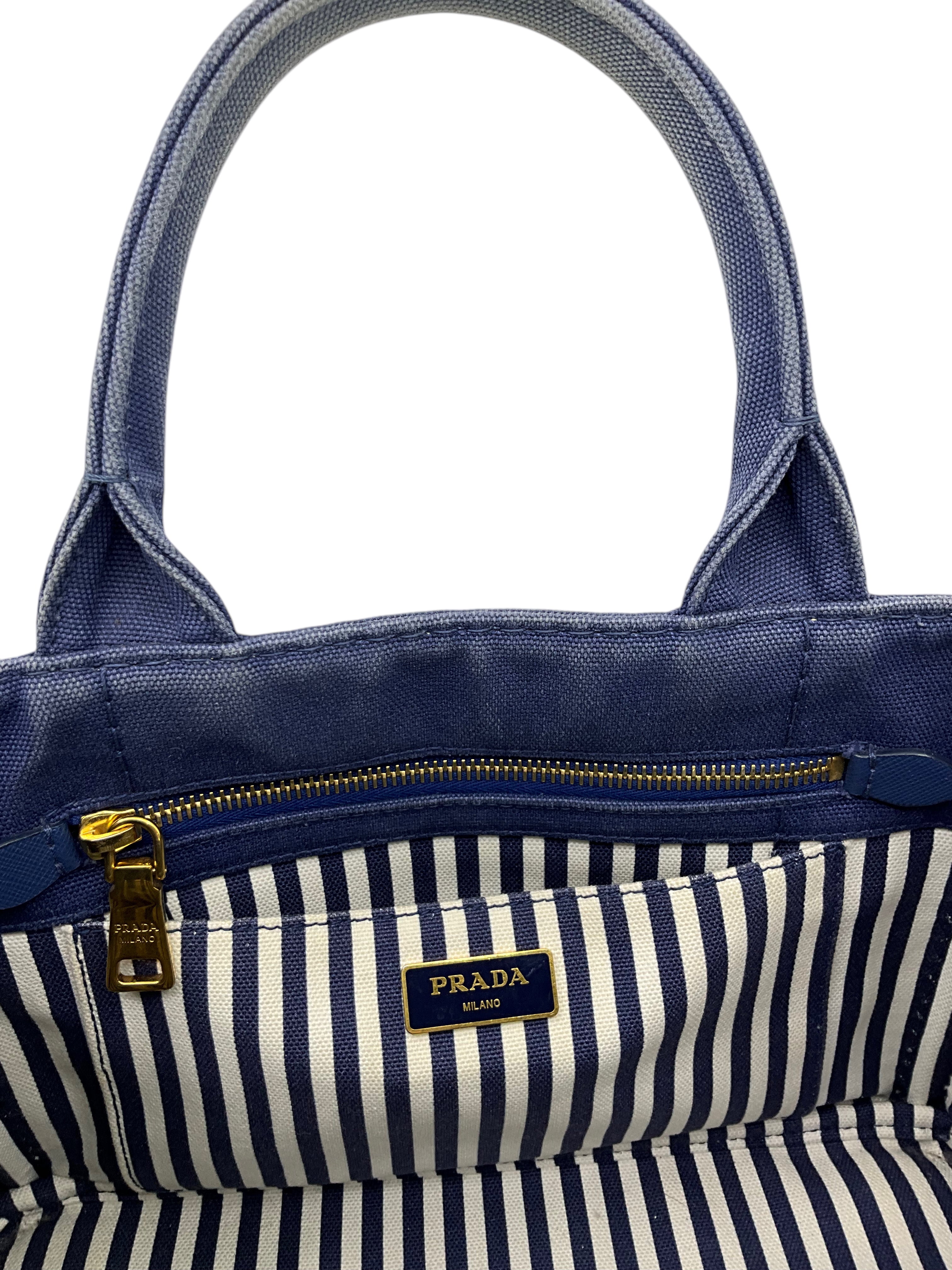 PRADA Canapa Convertible Canvas Small Tote Bag - Luxury Designer Handbag for Women | Perfect for Work, Travel & Everyday Use