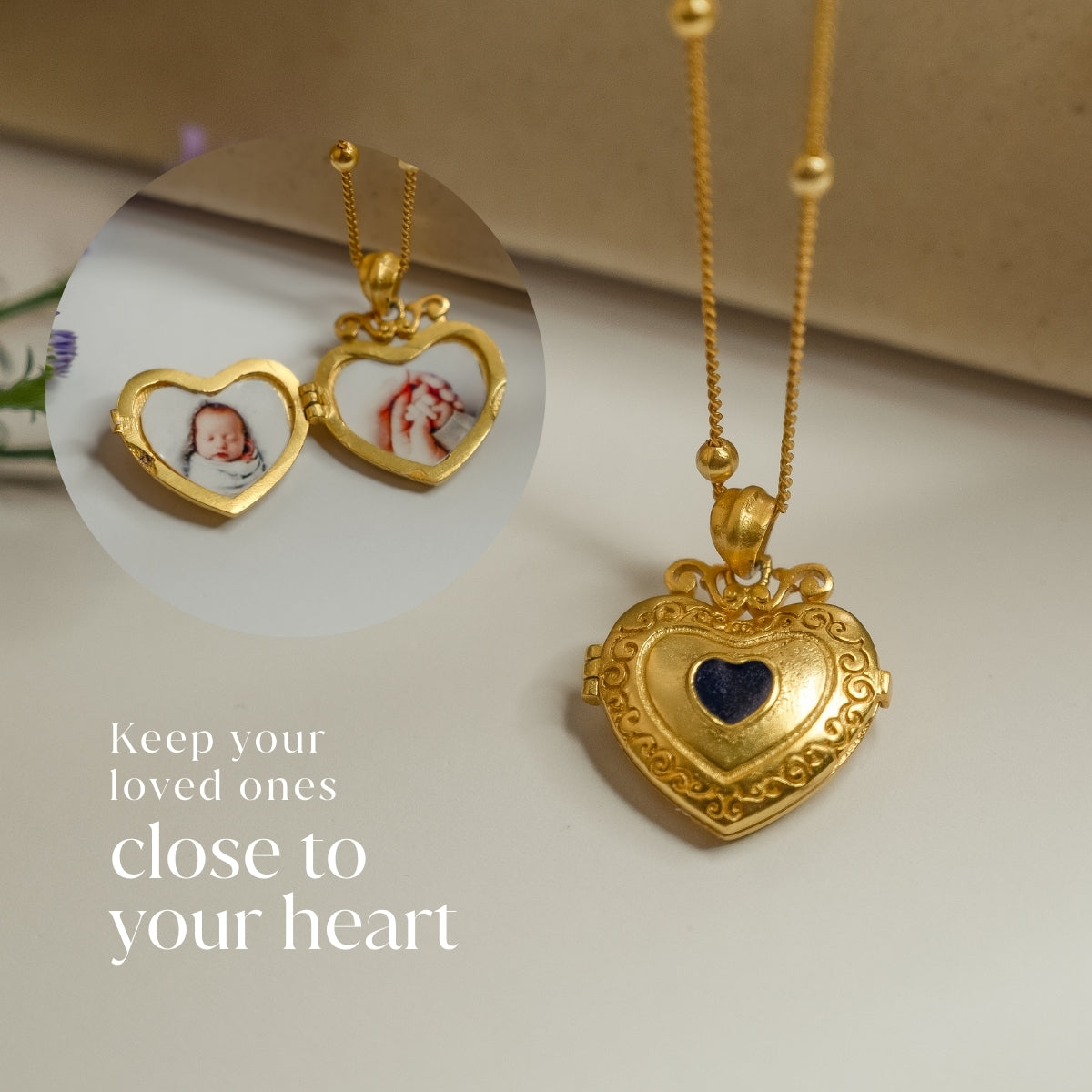 Heart in Heart Photo Locket Necklace - Personalized Engraved Keepsake Jewelry for Loved Ones | Perfect for Anniversaries, Valentine's Day & Memorial Gifts