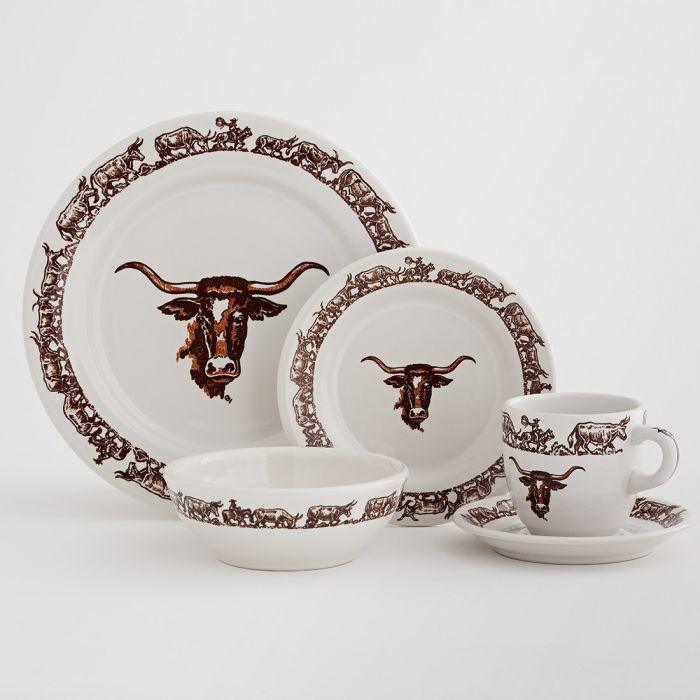 Longhorn China Dessert Plate - Elegant Porcelain Appetizer Plates for Cake, Pastry & Candy - Perfect for Afternoon Tea, Birthday Parties & Wedding Receptions