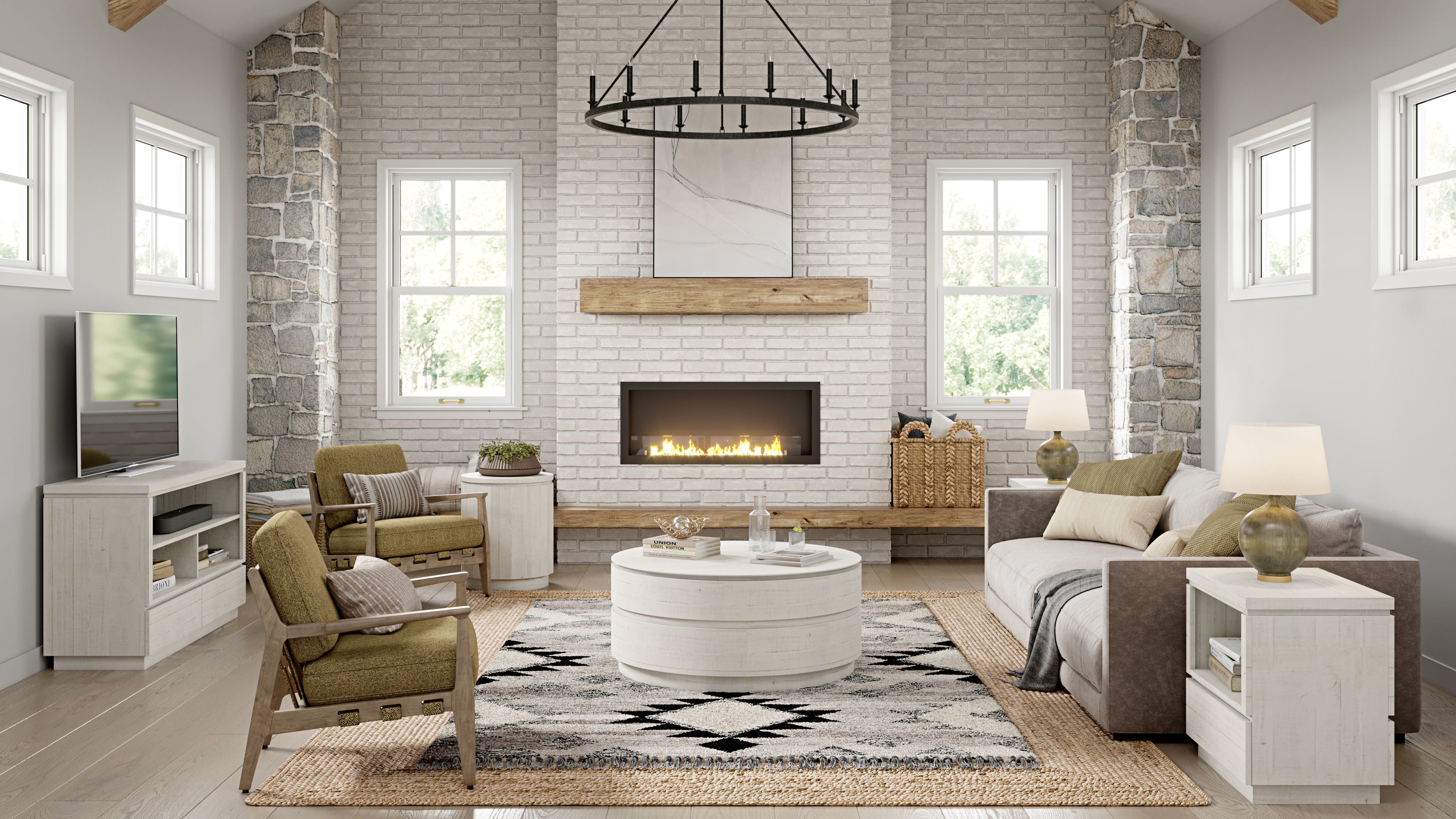 Claudette Rectangular End Table - Modern Alabaster Finish Side Table for Living Room, Bedroom & Office - Perfect for Small Spaces & Home Decor
