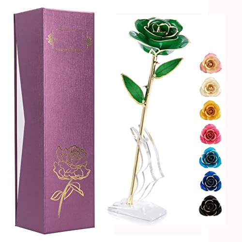 Green Rose With Purple Case