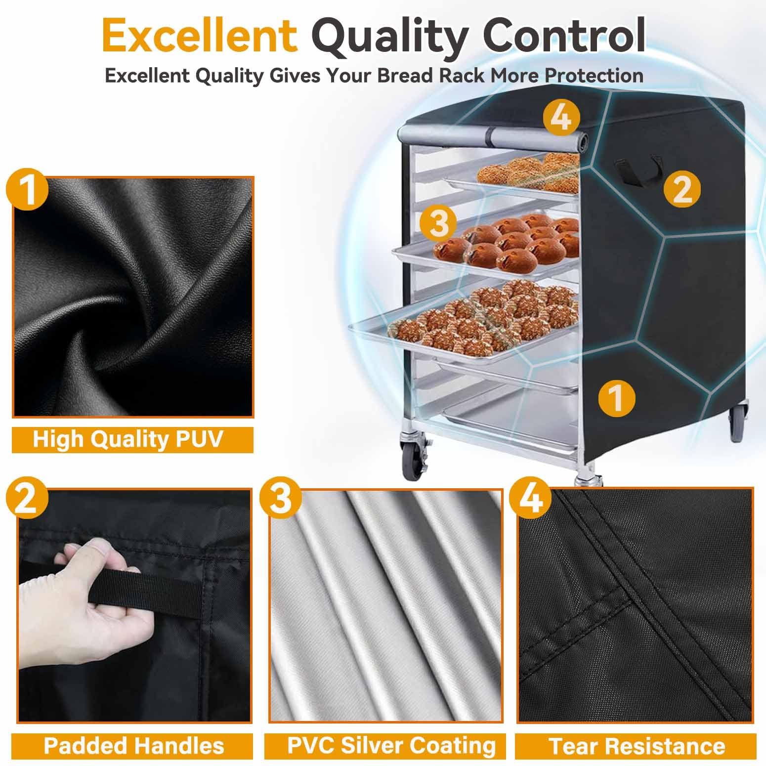VEVOR & HALLY Compatible 10-Tier Bread Plate Rack Cover - Heavy Duty Zippered Pizza Rack Dust Cover for Home Kitchen & Commercial Use - Perfect for Bakeries, Restaurants and Food Storage