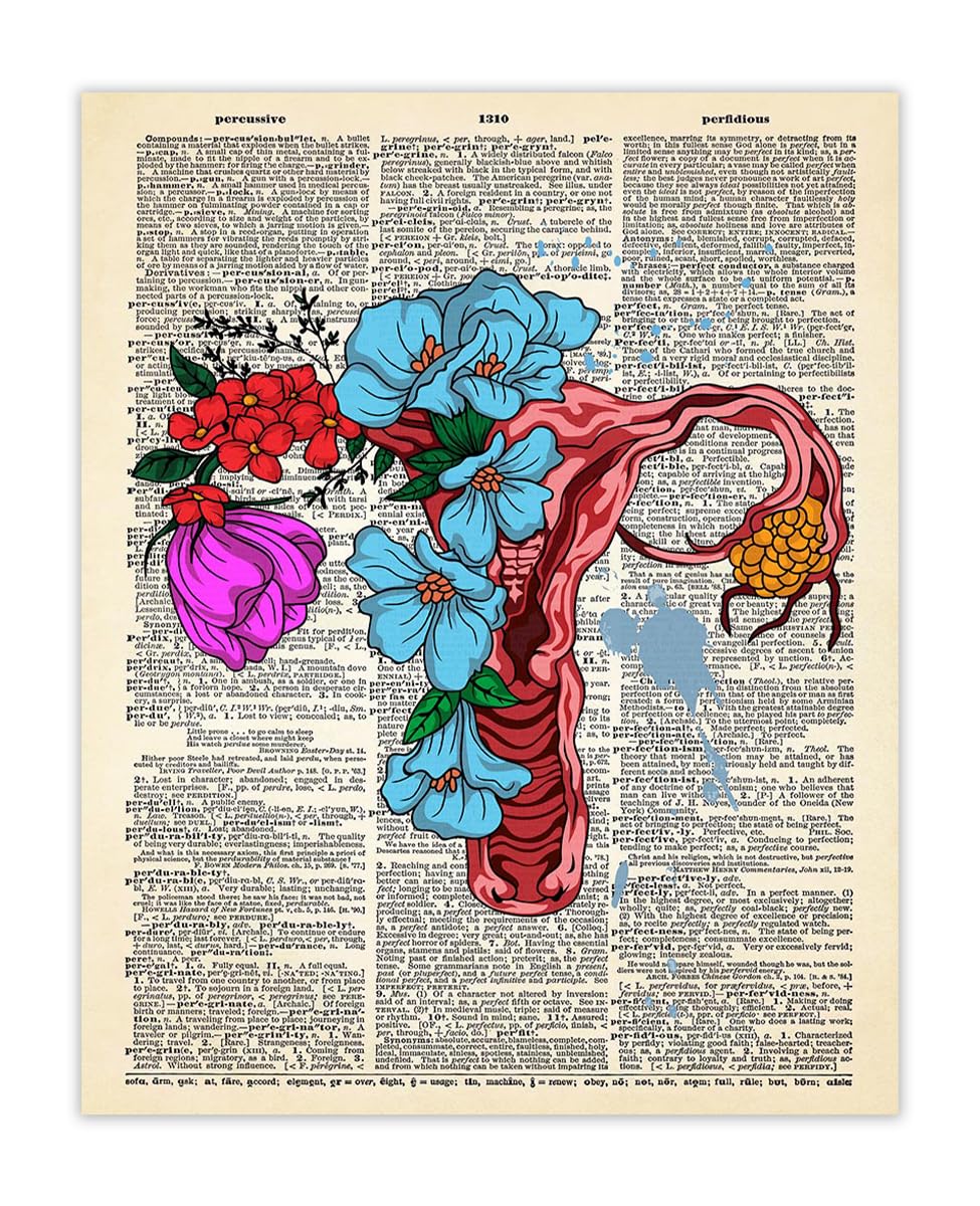 Vintage Floral Cervix Wall Art - 8x10 Halloween Decor for Witchy & Goth Homes