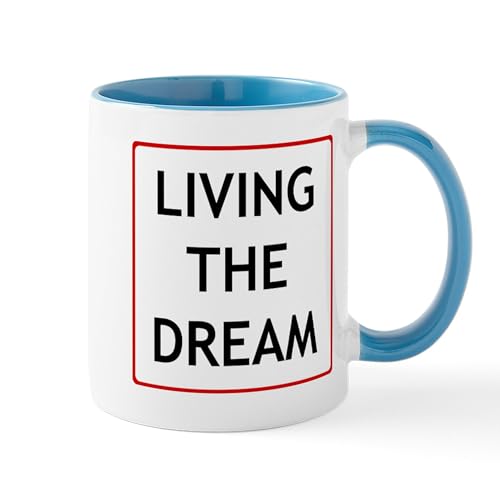 White/Blue Inside - Living The Dream Mug
