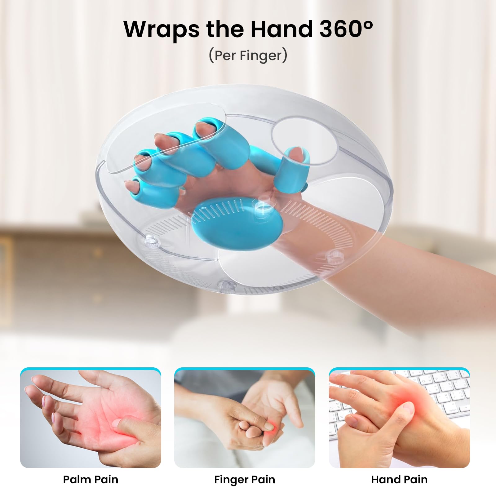 NOWWISH Electric Hand Massager with Heat & Compression - Relief for Arthritis, Carpal Tunnel & Joint Pain - Perfect Mothers Day, Birthday Gifts for Women & Men (White) - Ideal for Home, Office & Post-Workout Relaxation