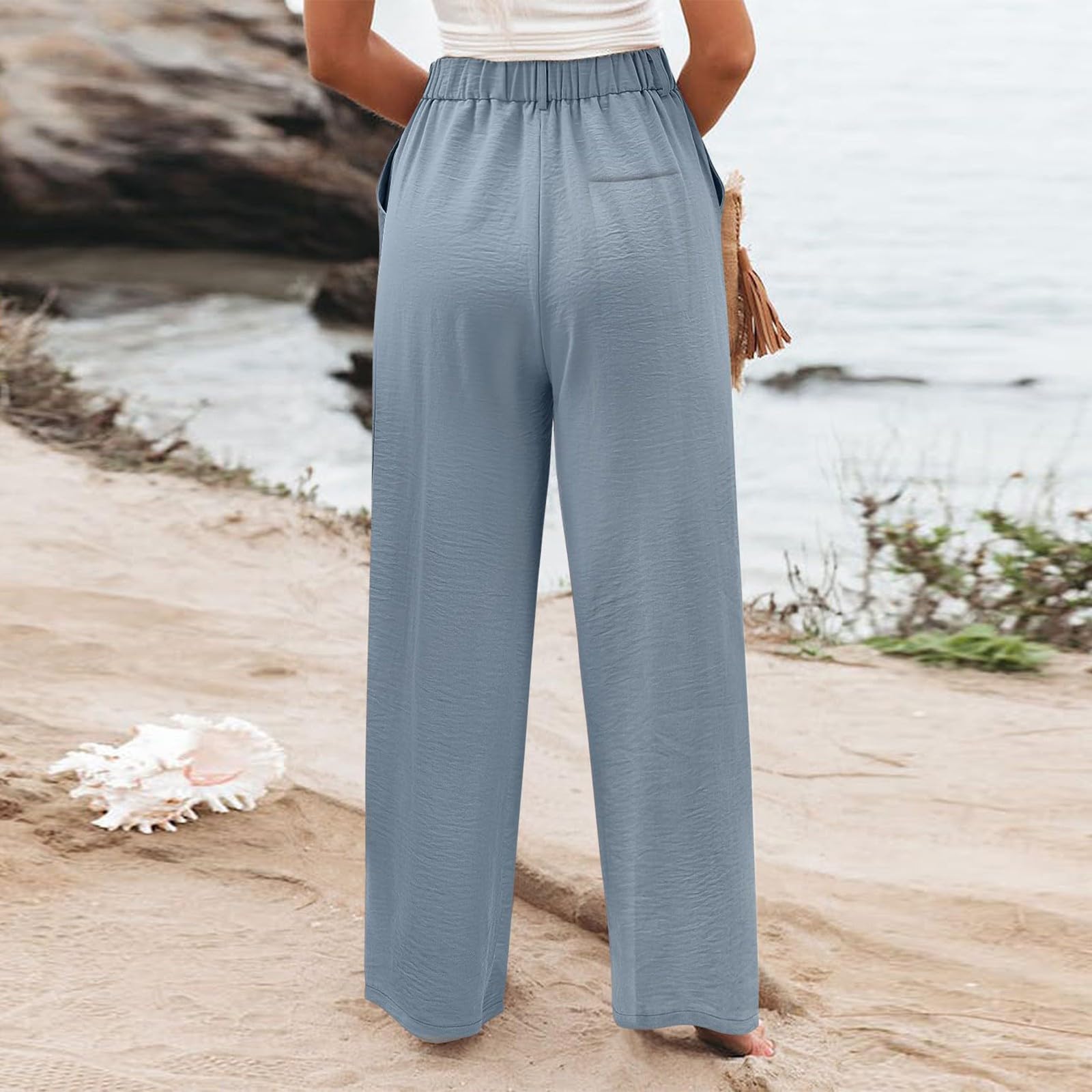 Women's Wide Leg Dress Pants - High Waisted Business Casual Trousers with Pockets for Office & Travel | Comfortable Loose Fit Work Pants for Professional Women